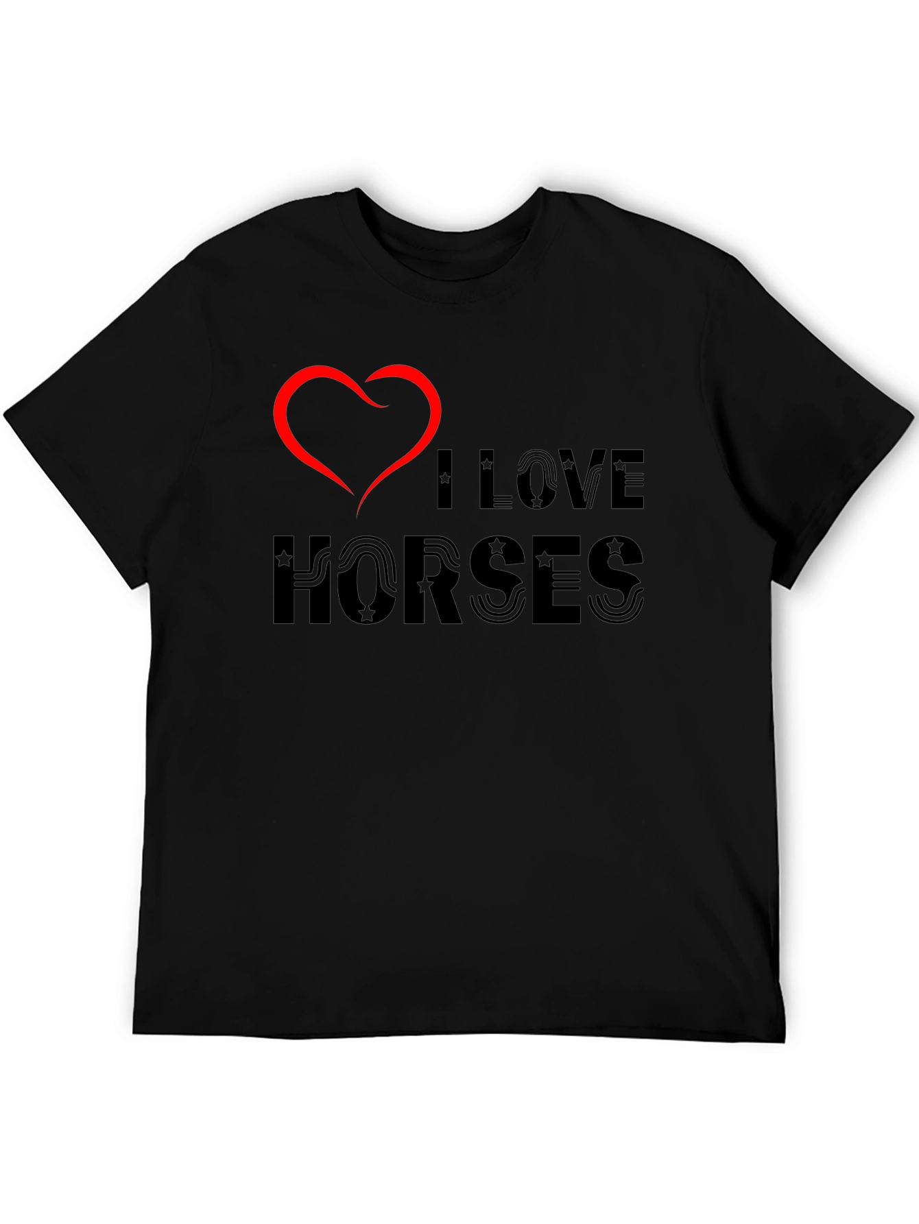 I Love Horses Graphic Tee - Black