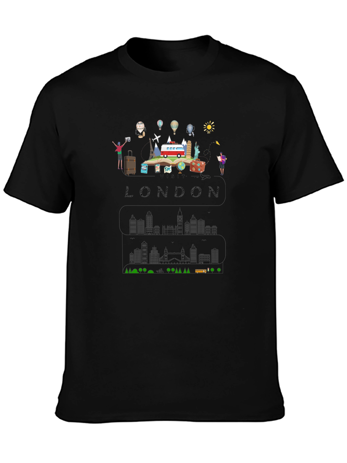 Visit London Black Graphic T-Shirt