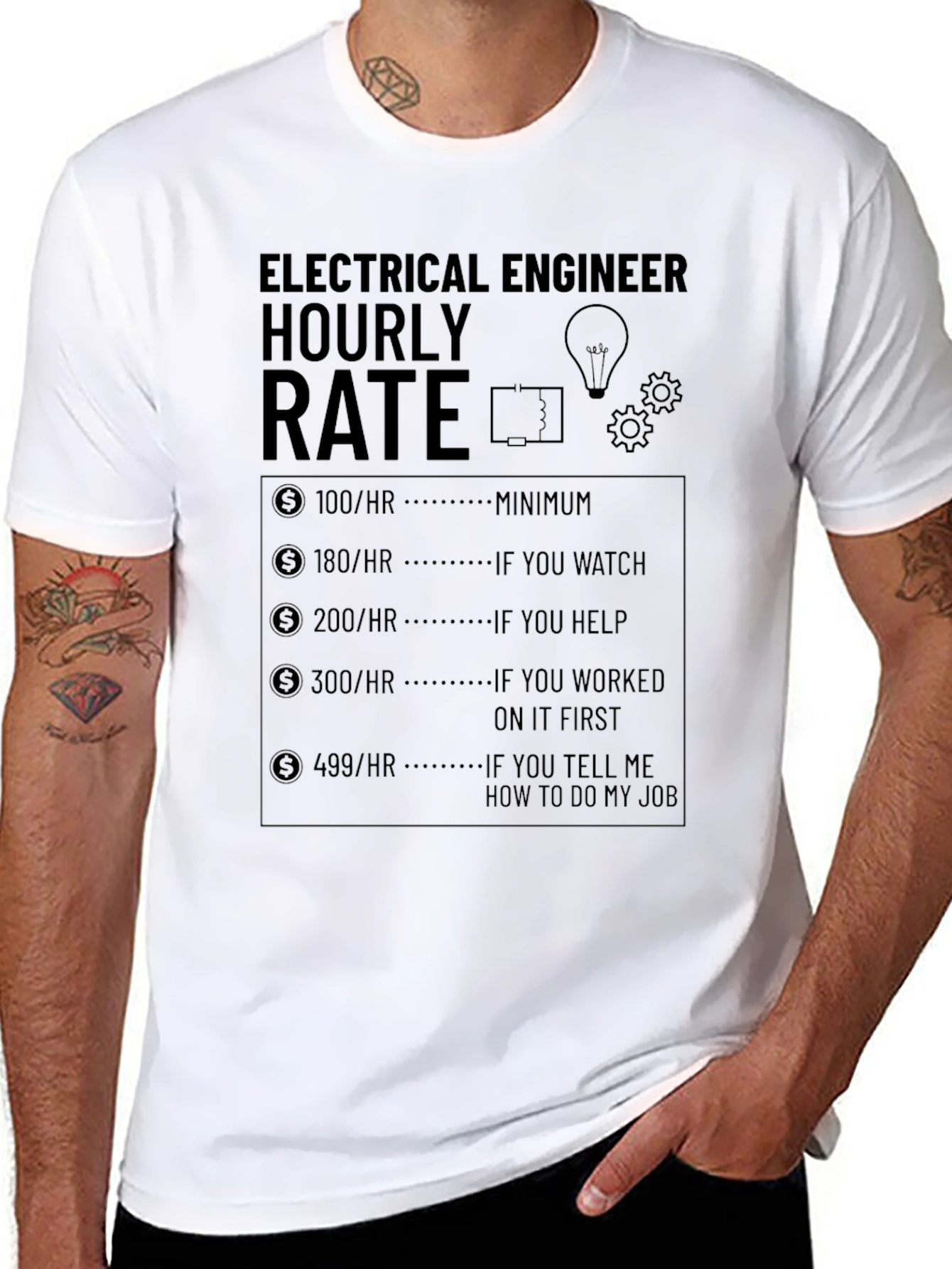 Electrical Engineer Hourly Rate Funny T-Shirt