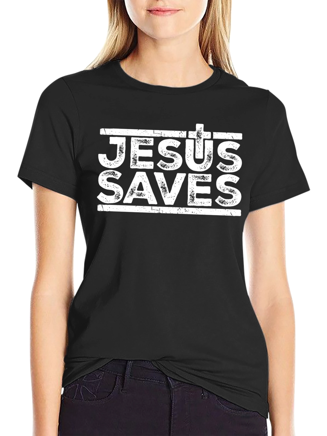 Jesus Saves Black Christian T-Shirt