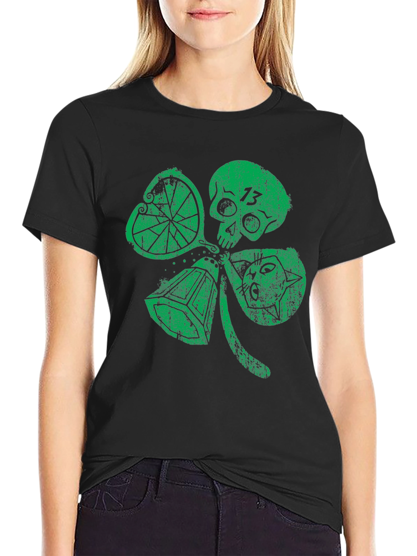 Lucky Skull Shamrock Graphic Tee
