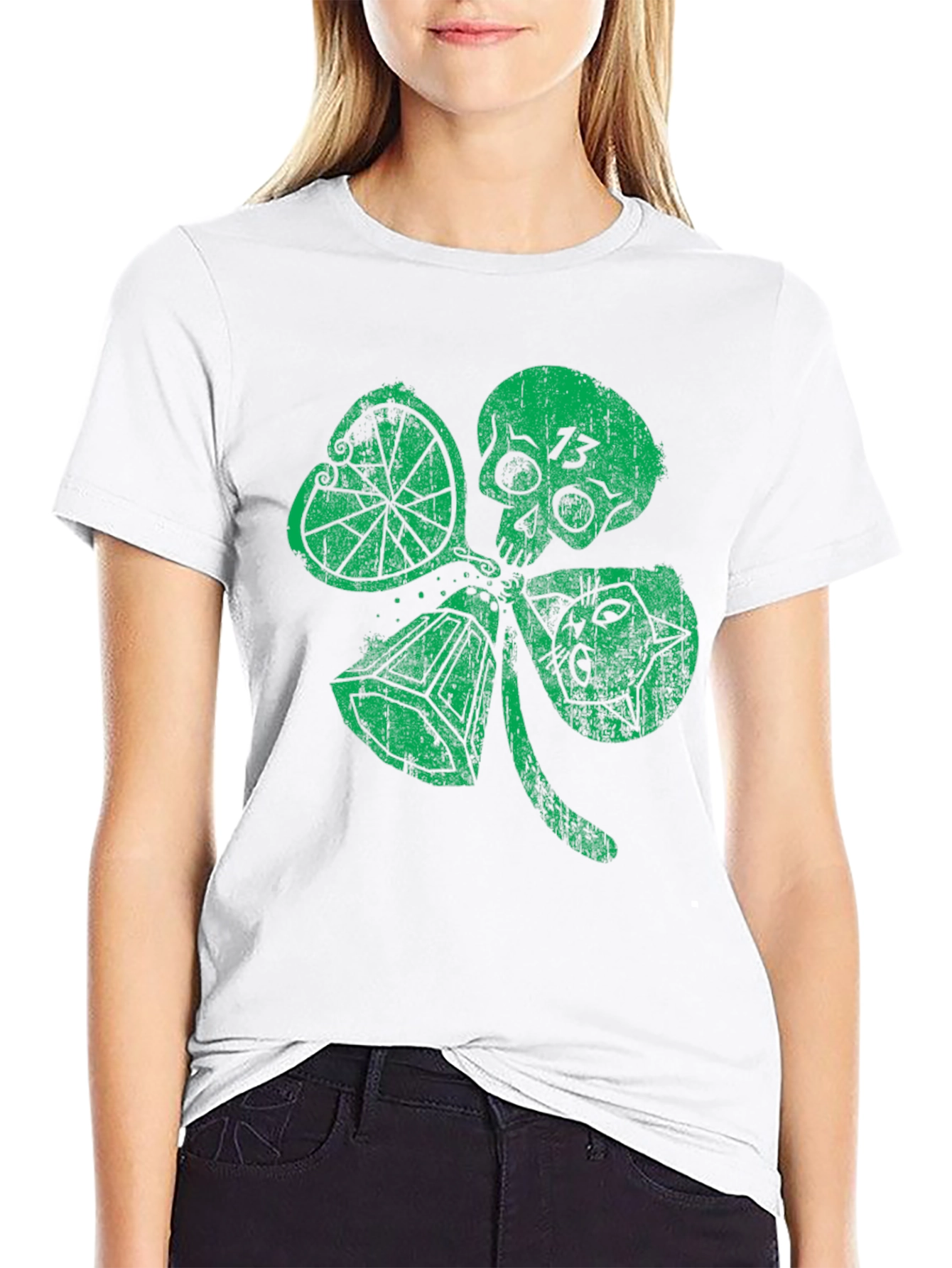 Lucky Skull Shamrock Graphic Tee
