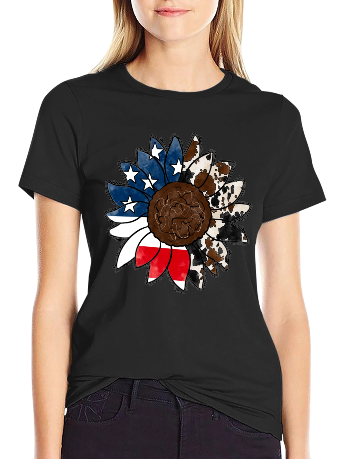 American Cowhide Sunflower Graphic Tee