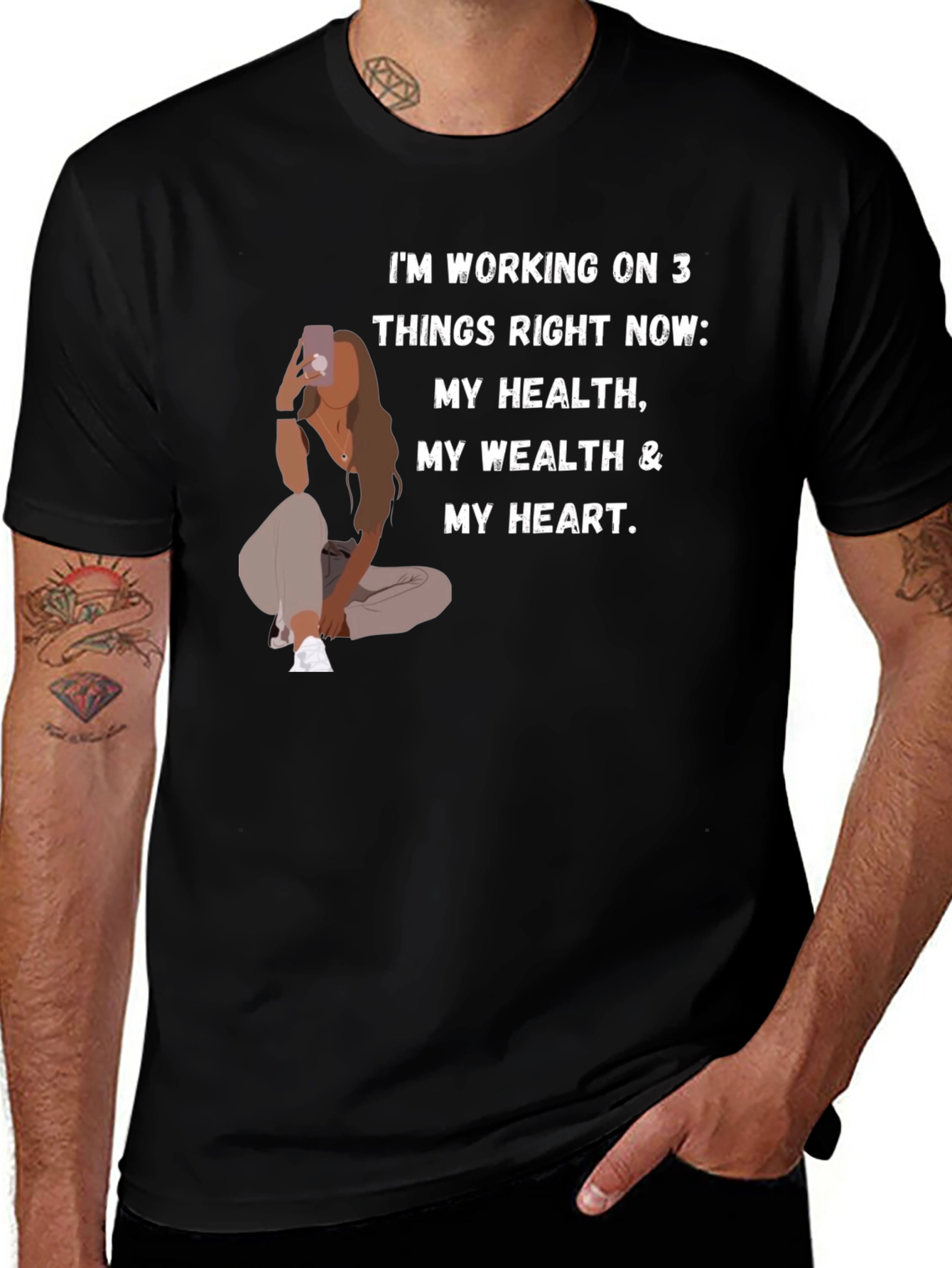Motivational Health Wealth Heart T-Shirt
