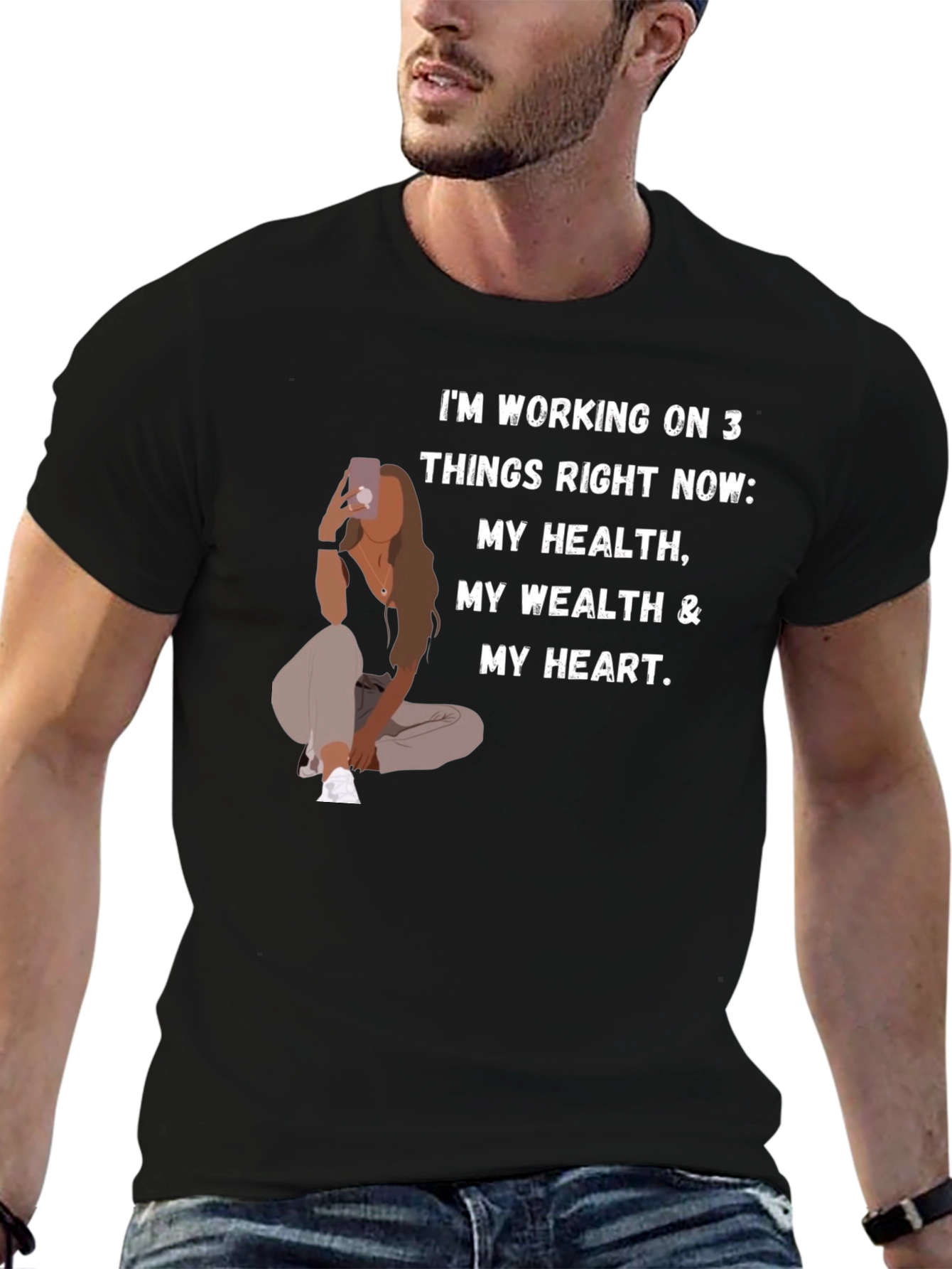 Motivational Health Wealth Heart T-Shirt