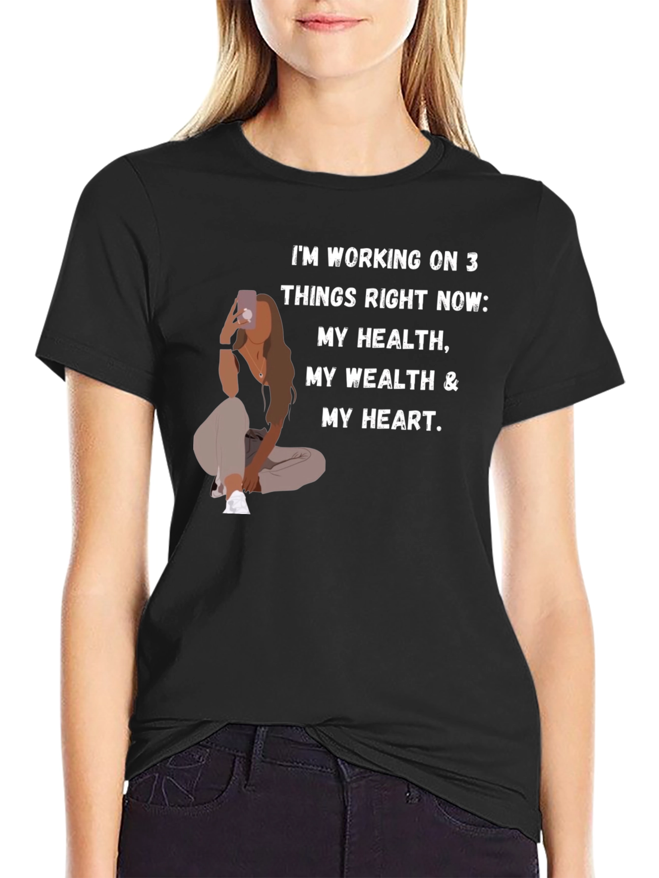 Motivational Health Wealth Heart T-Shirt