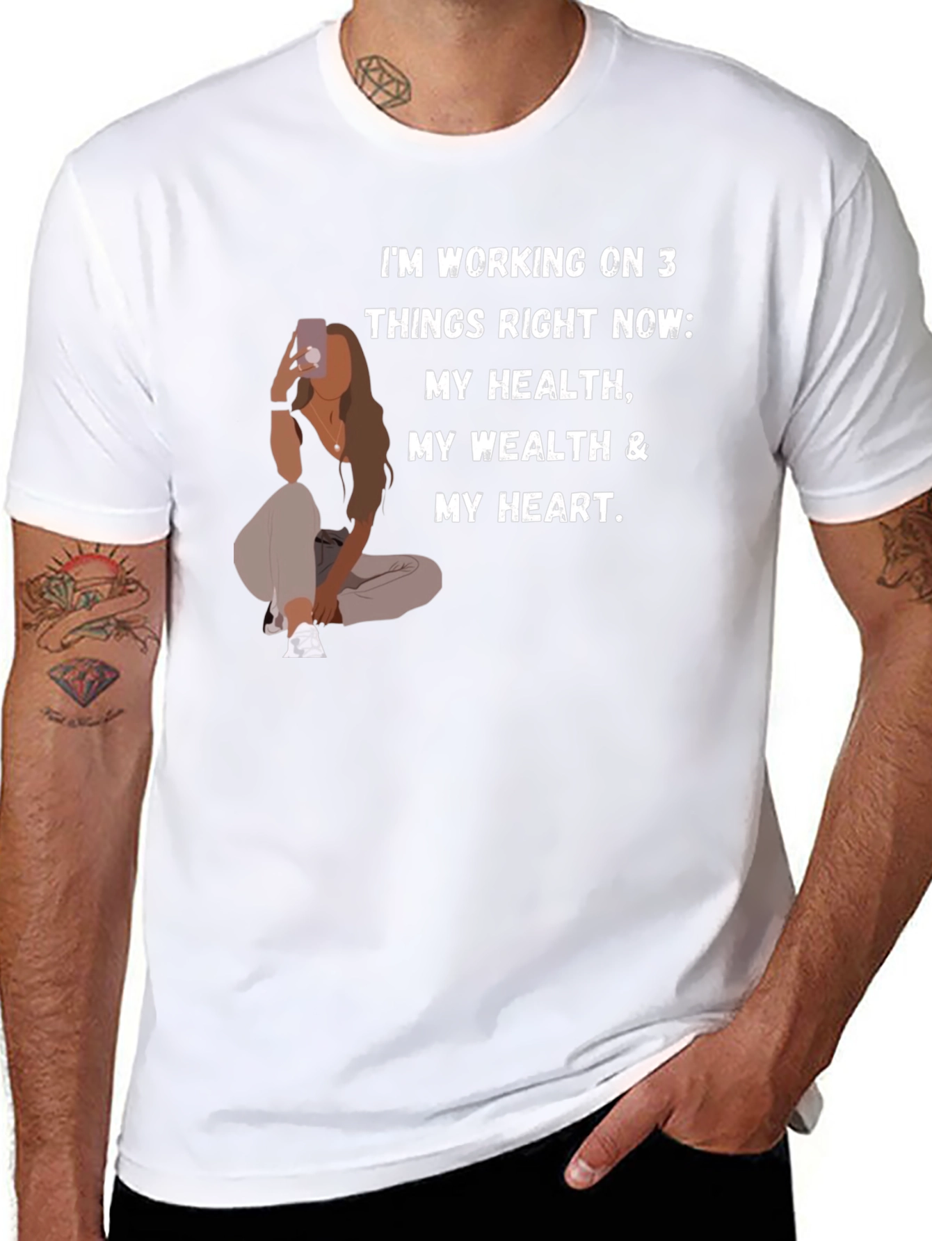 Motivational Health Wealth Heart T-Shirt