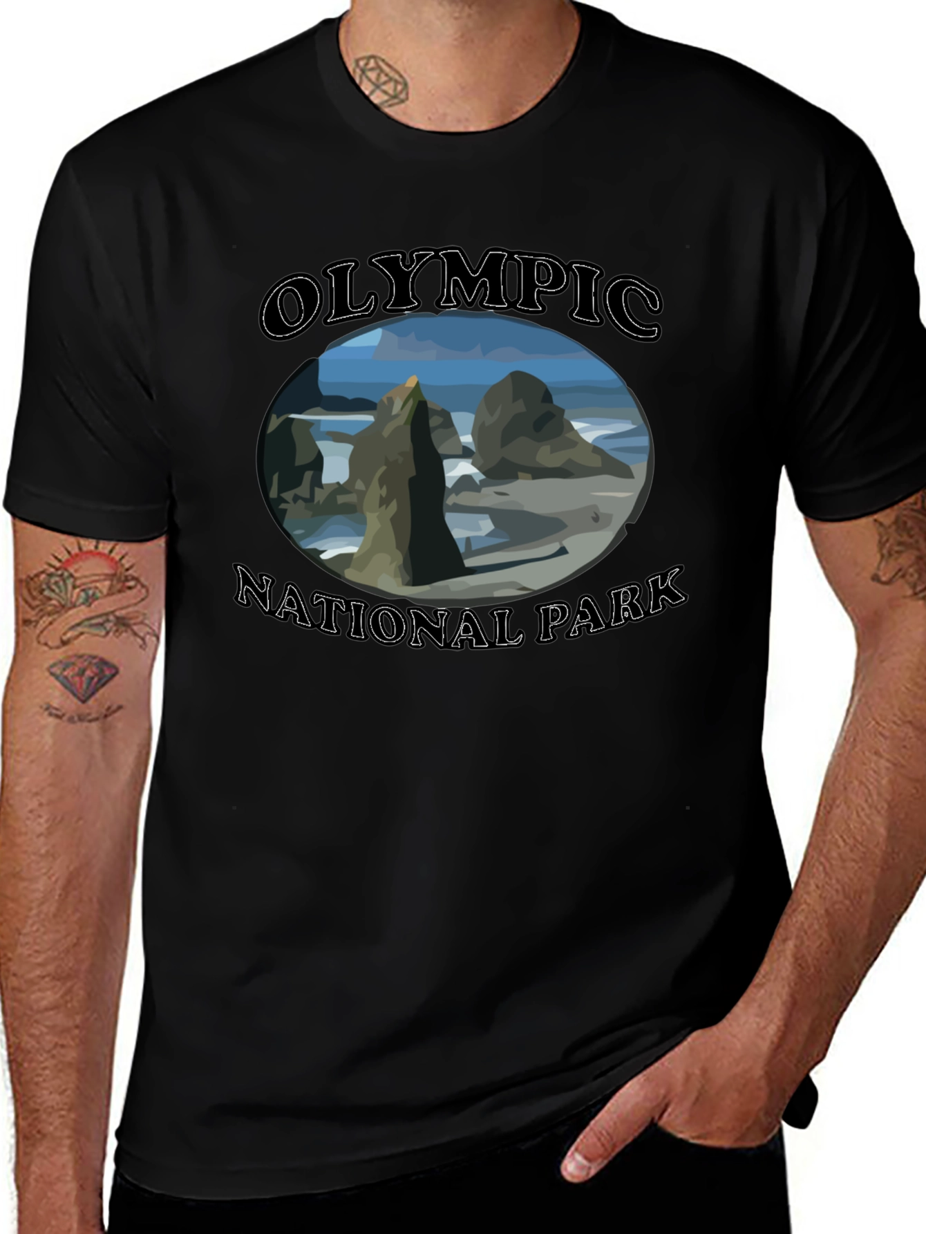 Olympic National Park Black T-Shirt