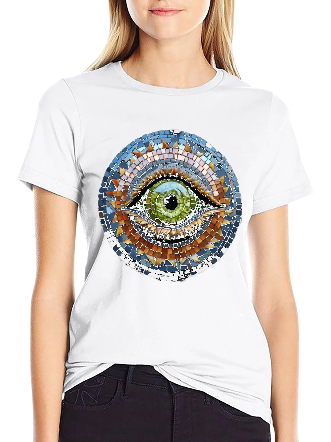 Mosaic Eye Graphic Black T-Shirt
