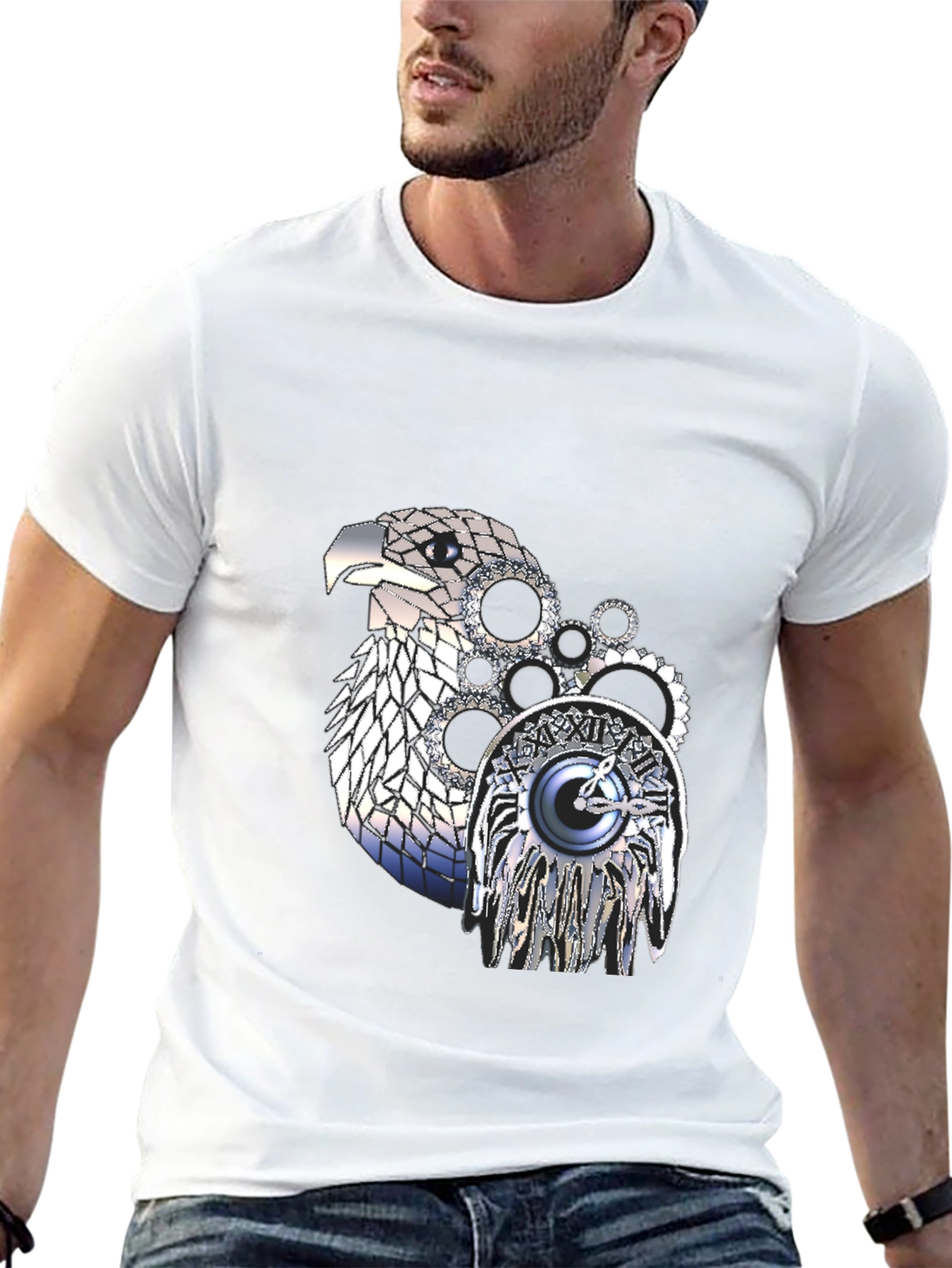 Steampunk Eagle Graphic T-Shirt - Unique Design