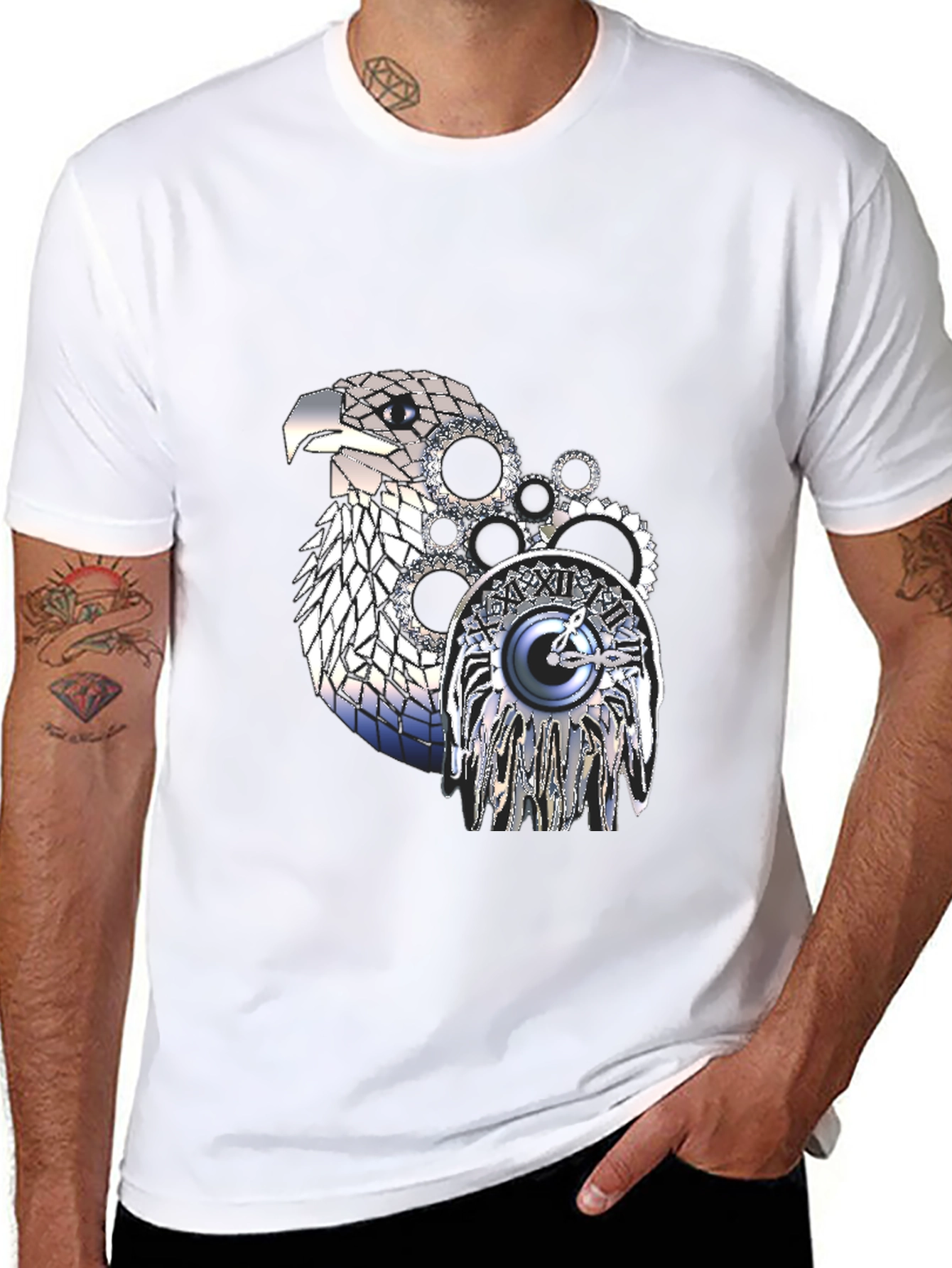 Steampunk Eagle Graphic T-Shirt - Unique Design