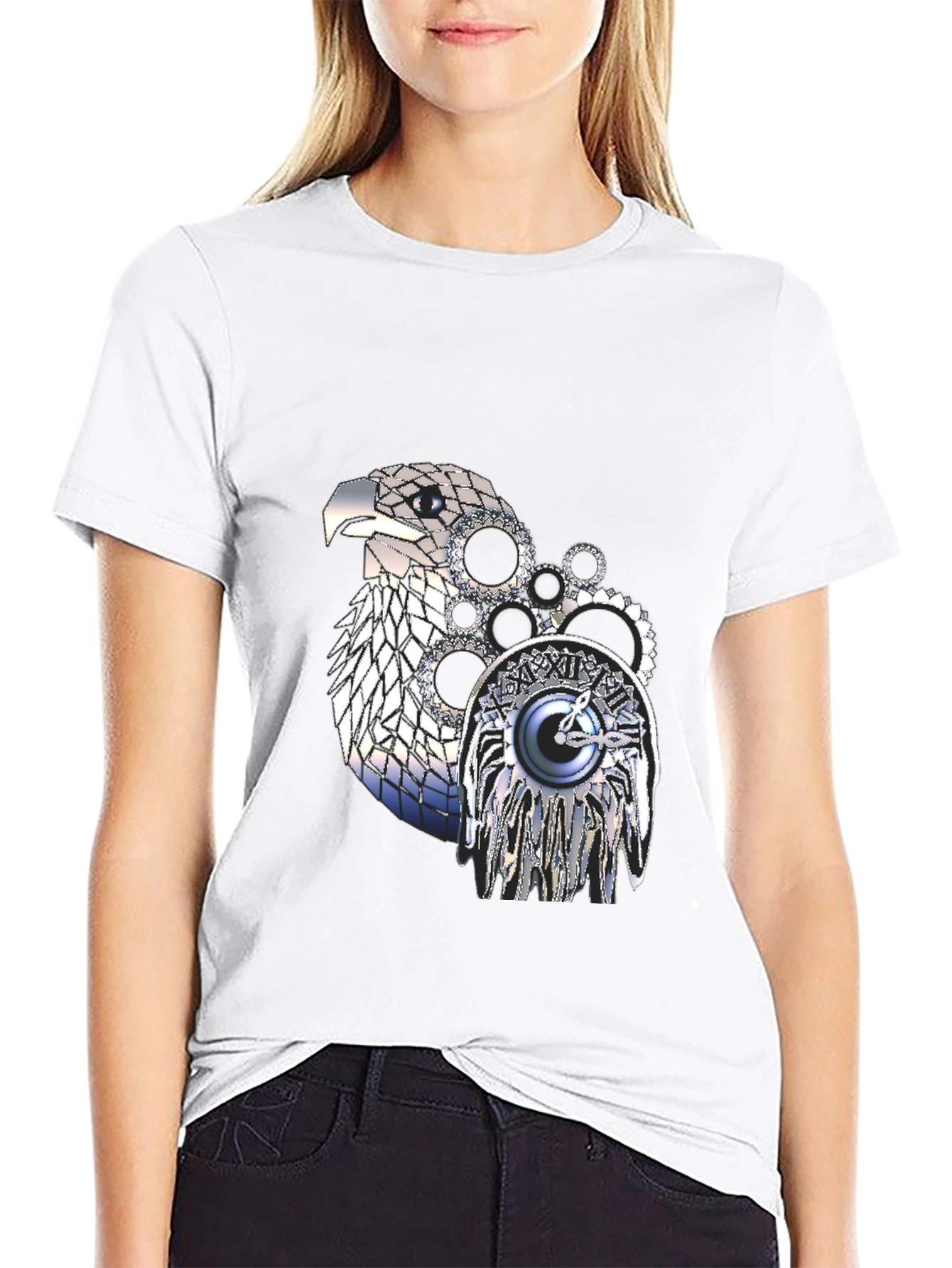 Steampunk Eagle Graphic T-Shirt - Unique Design