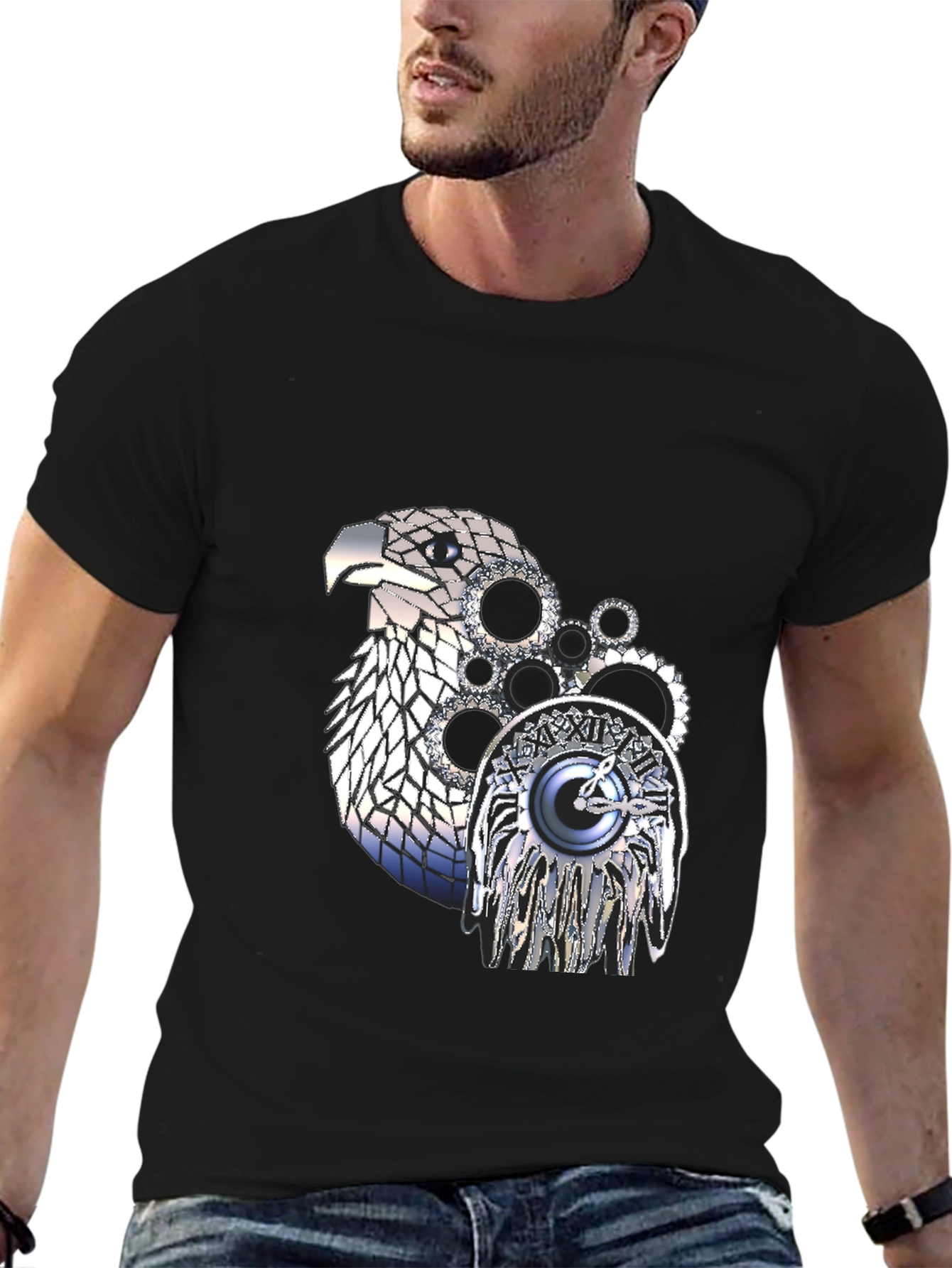 Steampunk Eagle Graphic T-Shirt - Unique Design