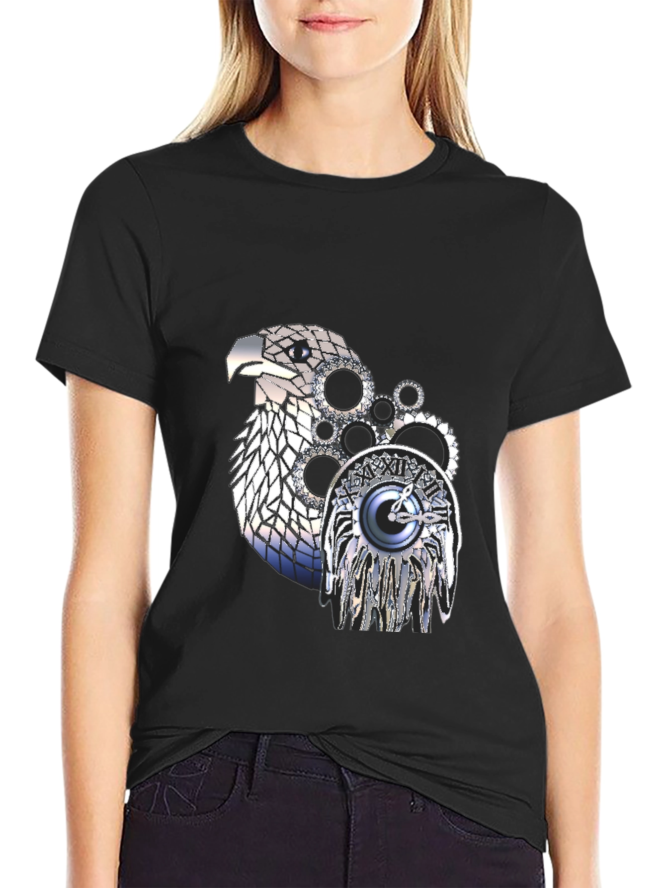Steampunk Eagle Graphic T-Shirt - Unique Design