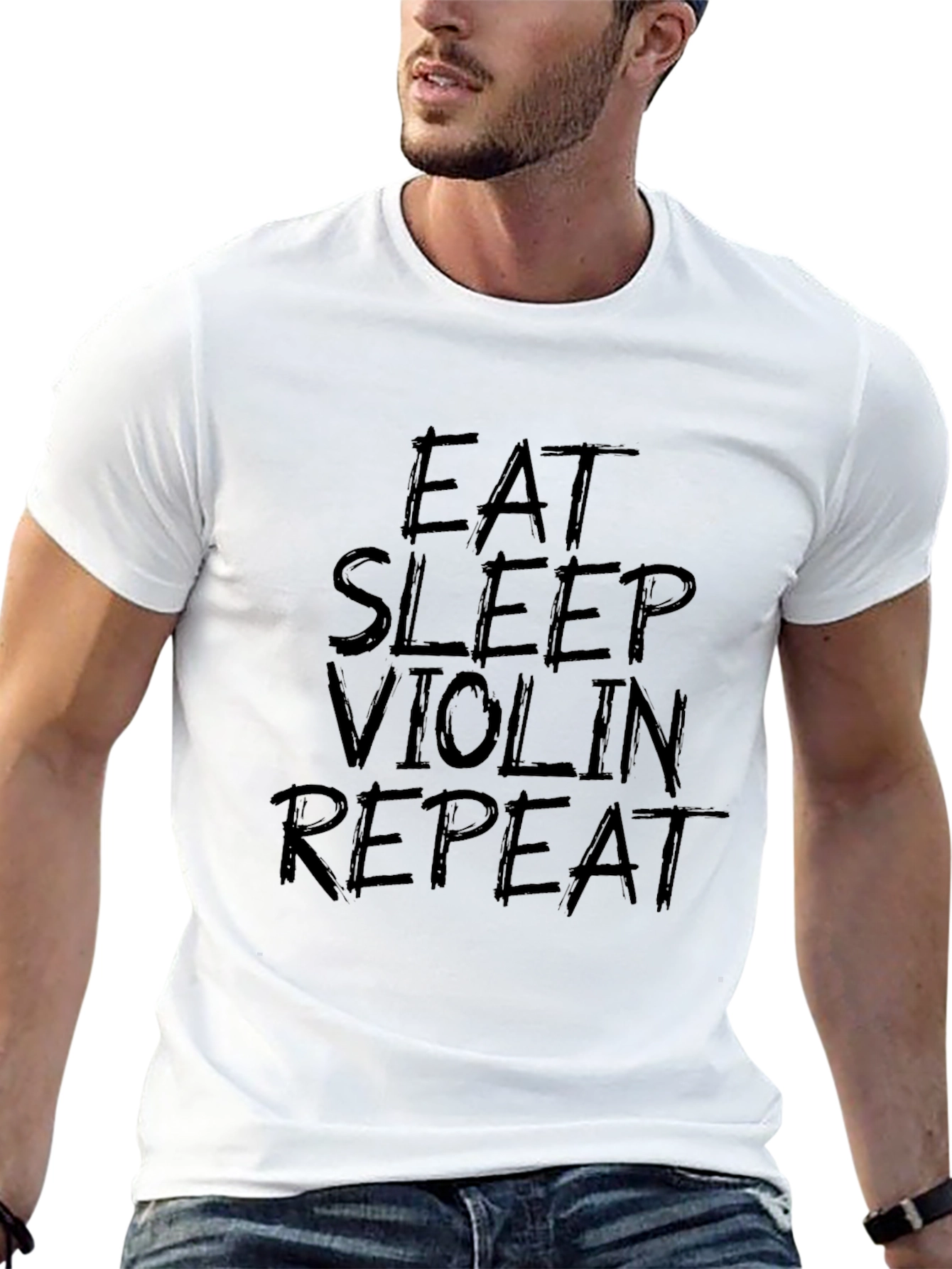 Eat Sleep Violin Repeat Black T-Shirt