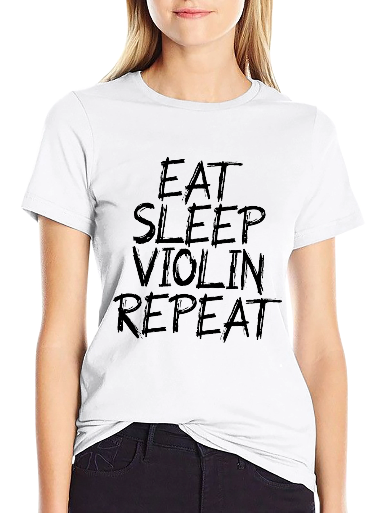 Eat Sleep Violin Repeat Black T-Shirt
