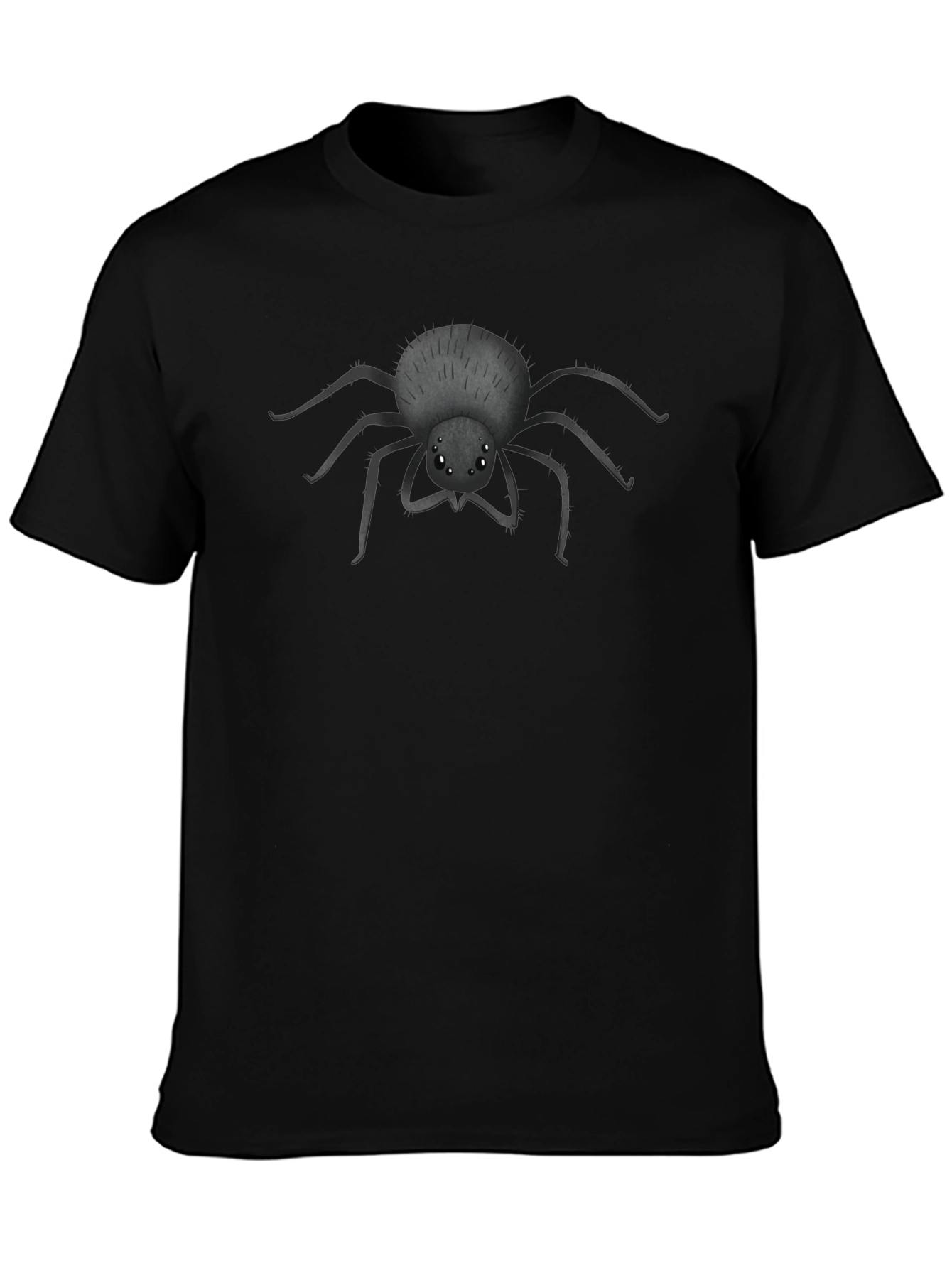 Creepy Cute Spider Graphic Tee - Soft Black Cotton