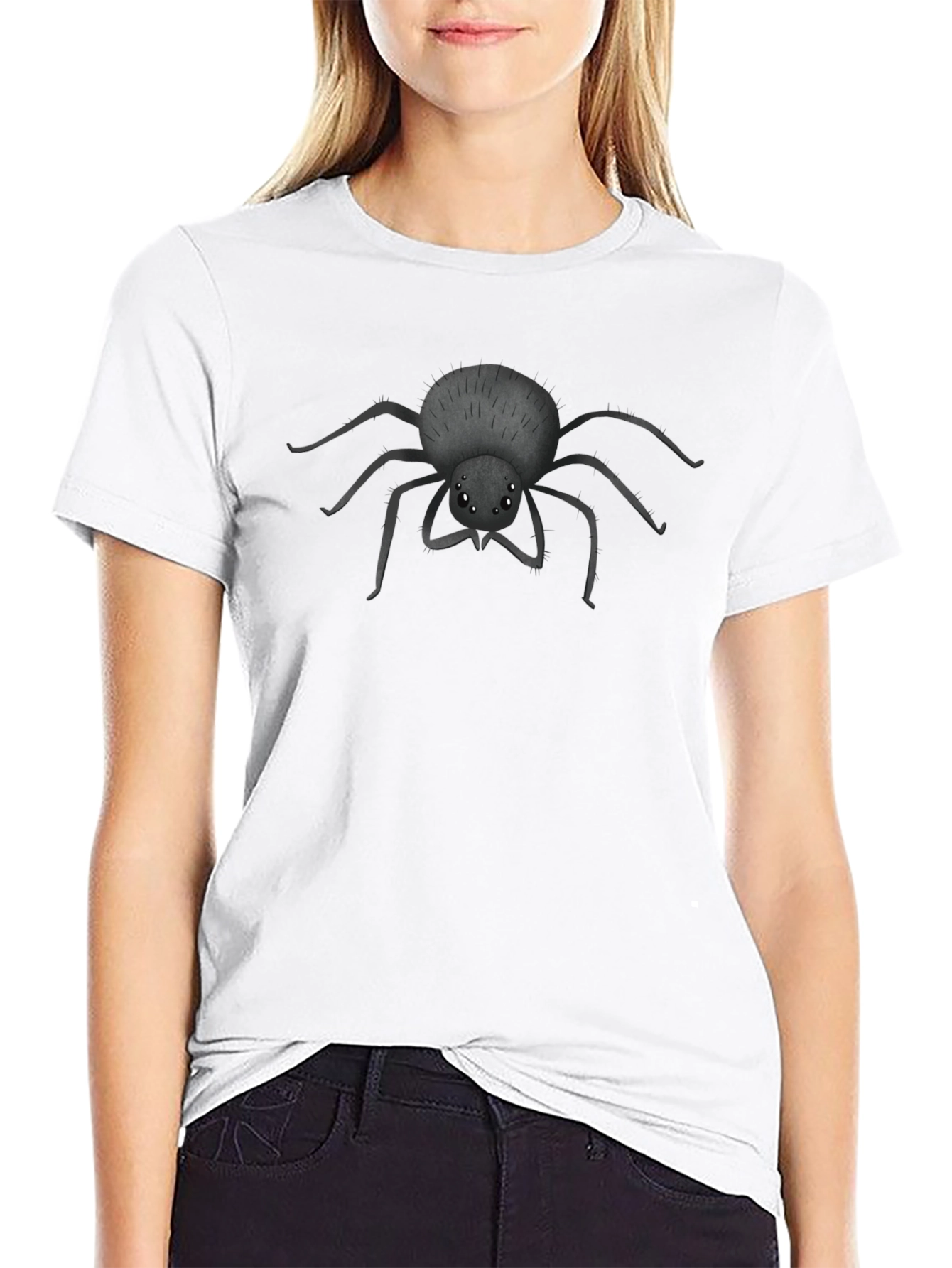 Creepy Cute Spider Graphic Tee - Soft Black Cotton