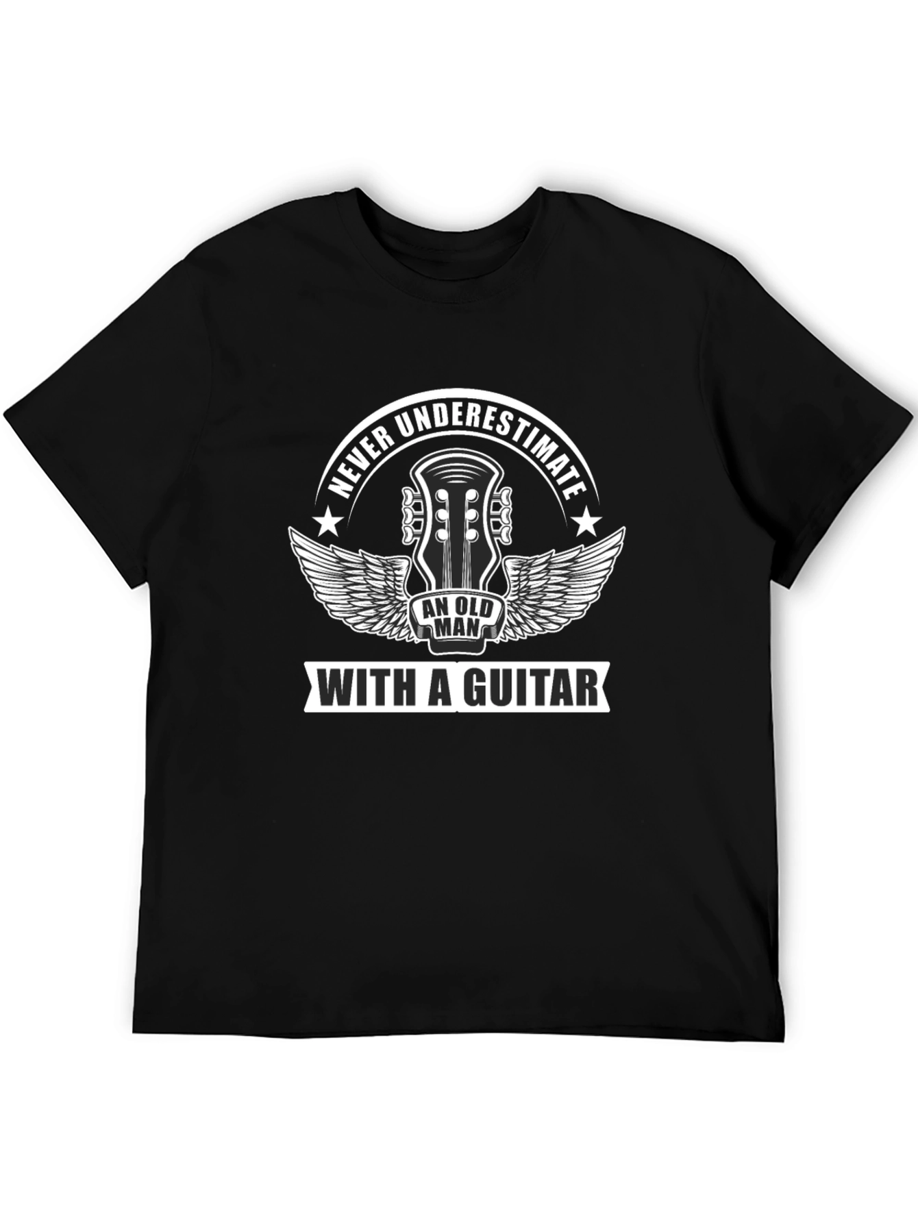 Never Underestimate Old Man Guitar T-Shirt
