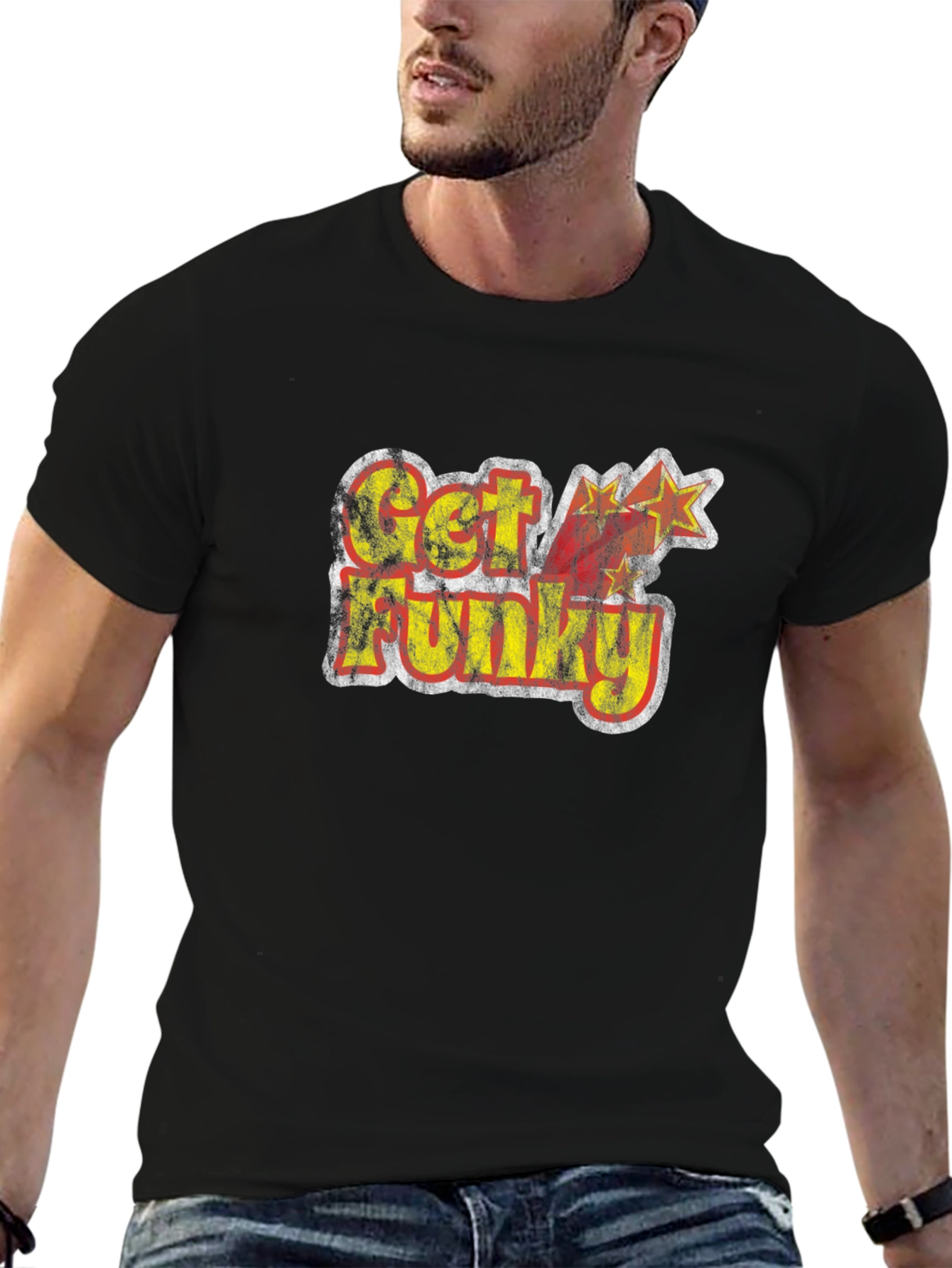 Retro Get Funky Graphic Tee - Black T-Shirt