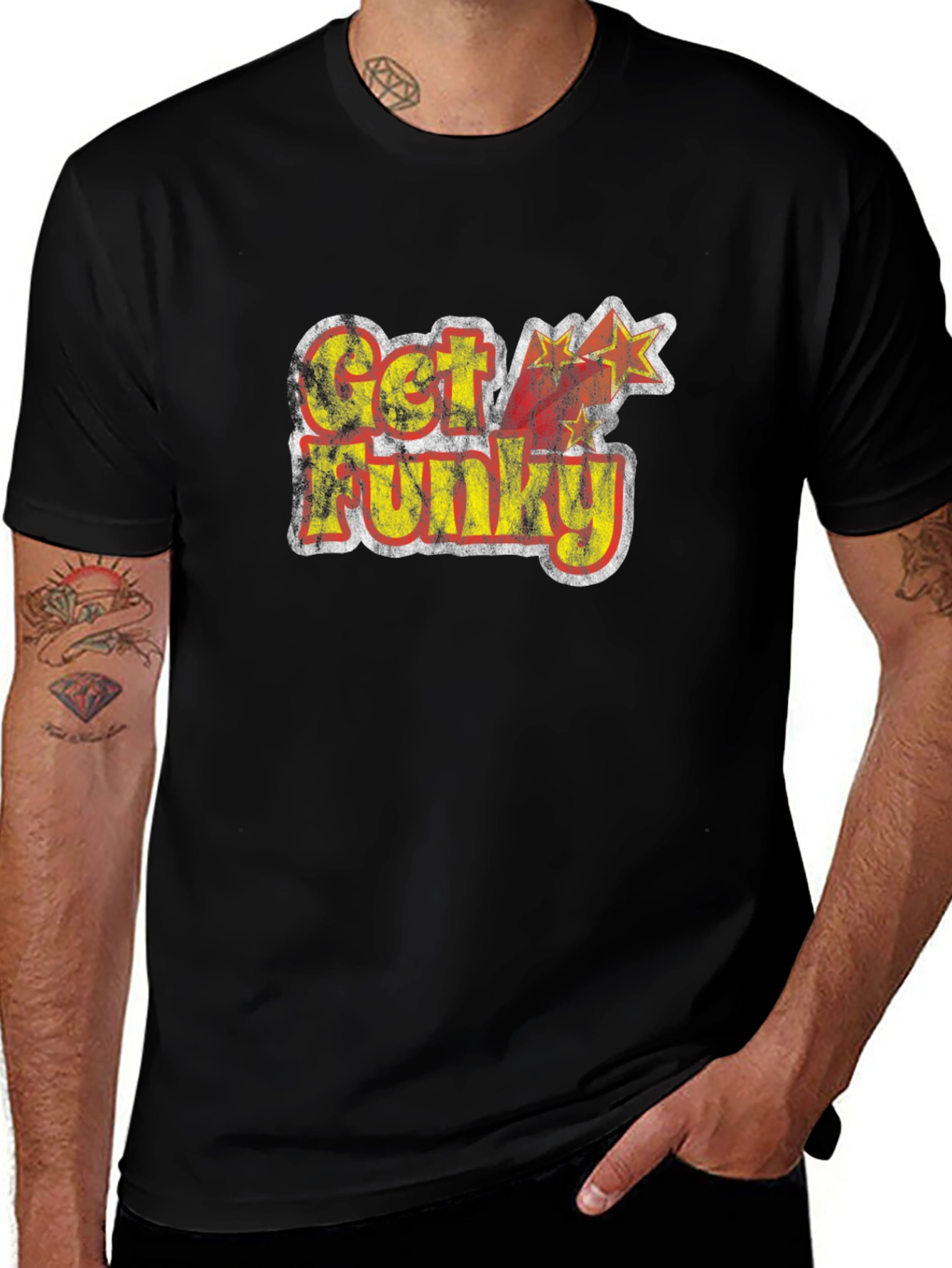 Retro Get Funky Graphic Tee - Black T-Shirt