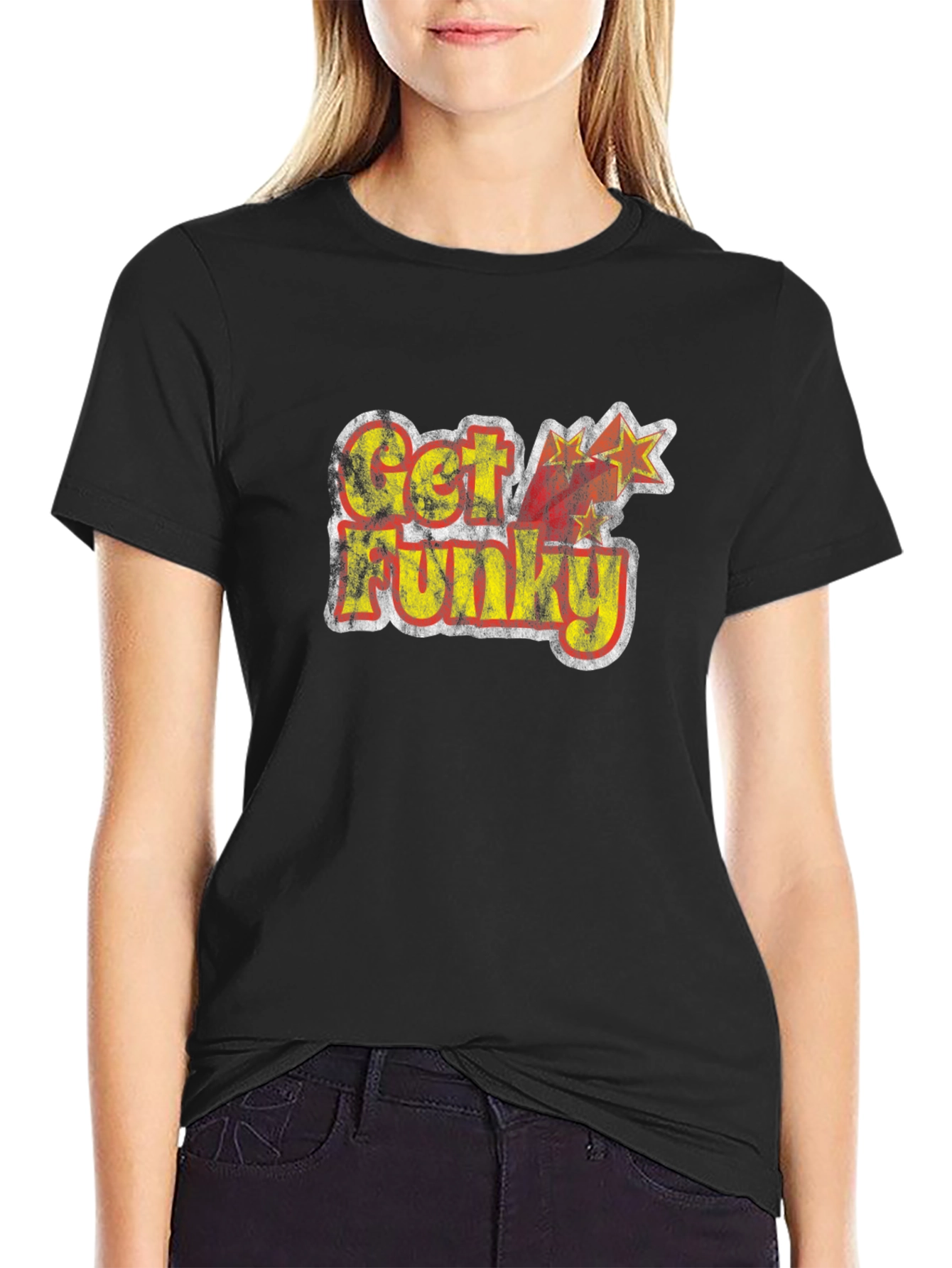 Retro Get Funky Graphic Tee - Black T-Shirt