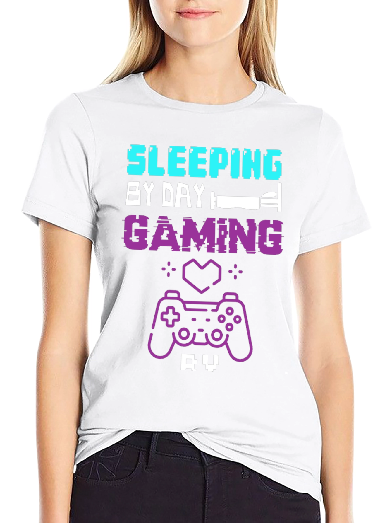 Gamer T-Shirt: Sleeping by Day Gaming by Night
