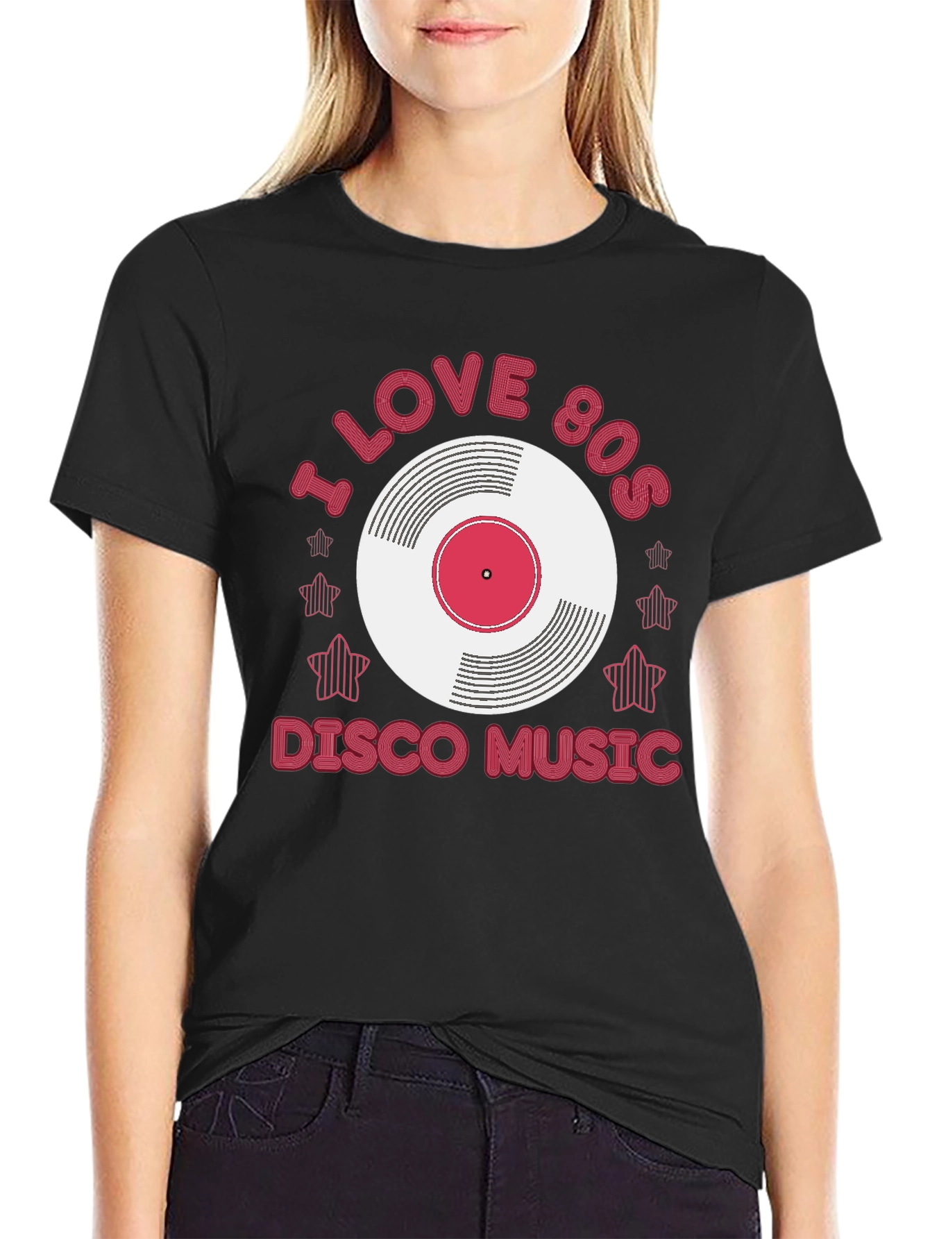 I Love 80s Disco Music Black T-Shirt