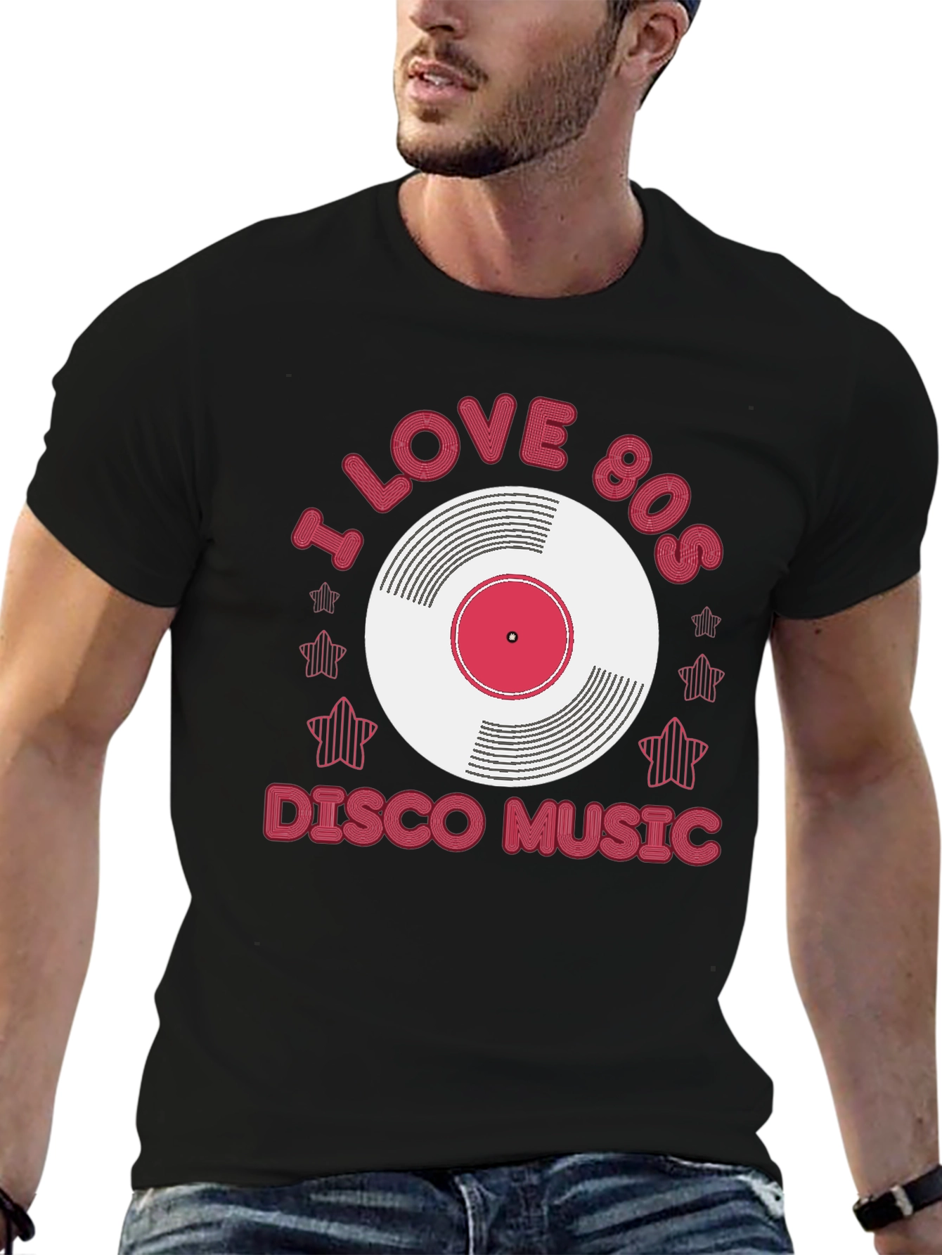 I Love 80s Disco Music Black T-Shirt