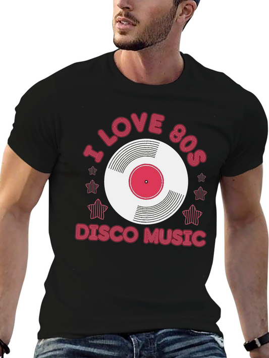 I Love 80s Disco Music Black T-Shirt