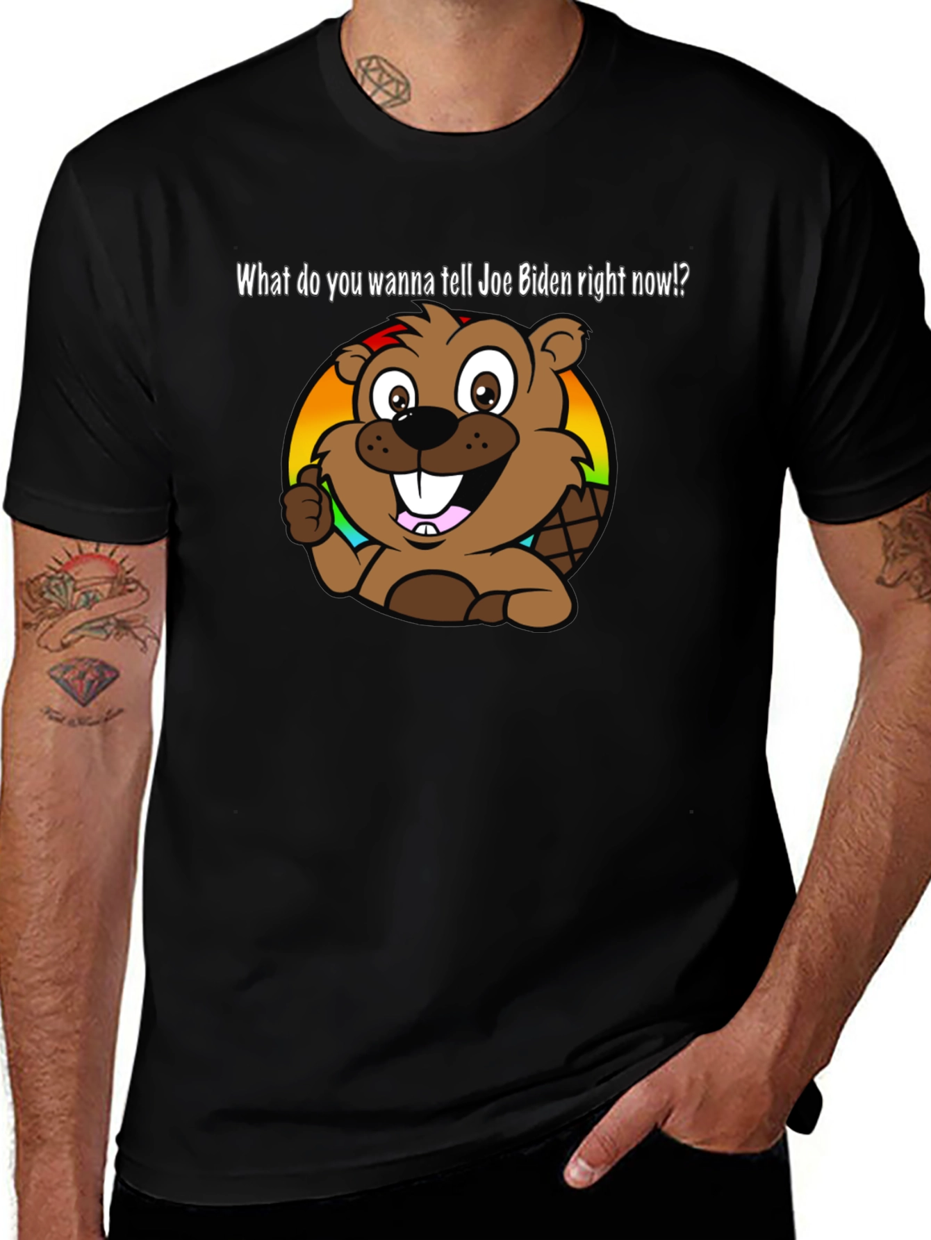 Joe Biden Beaver Cartoon T-Shirt