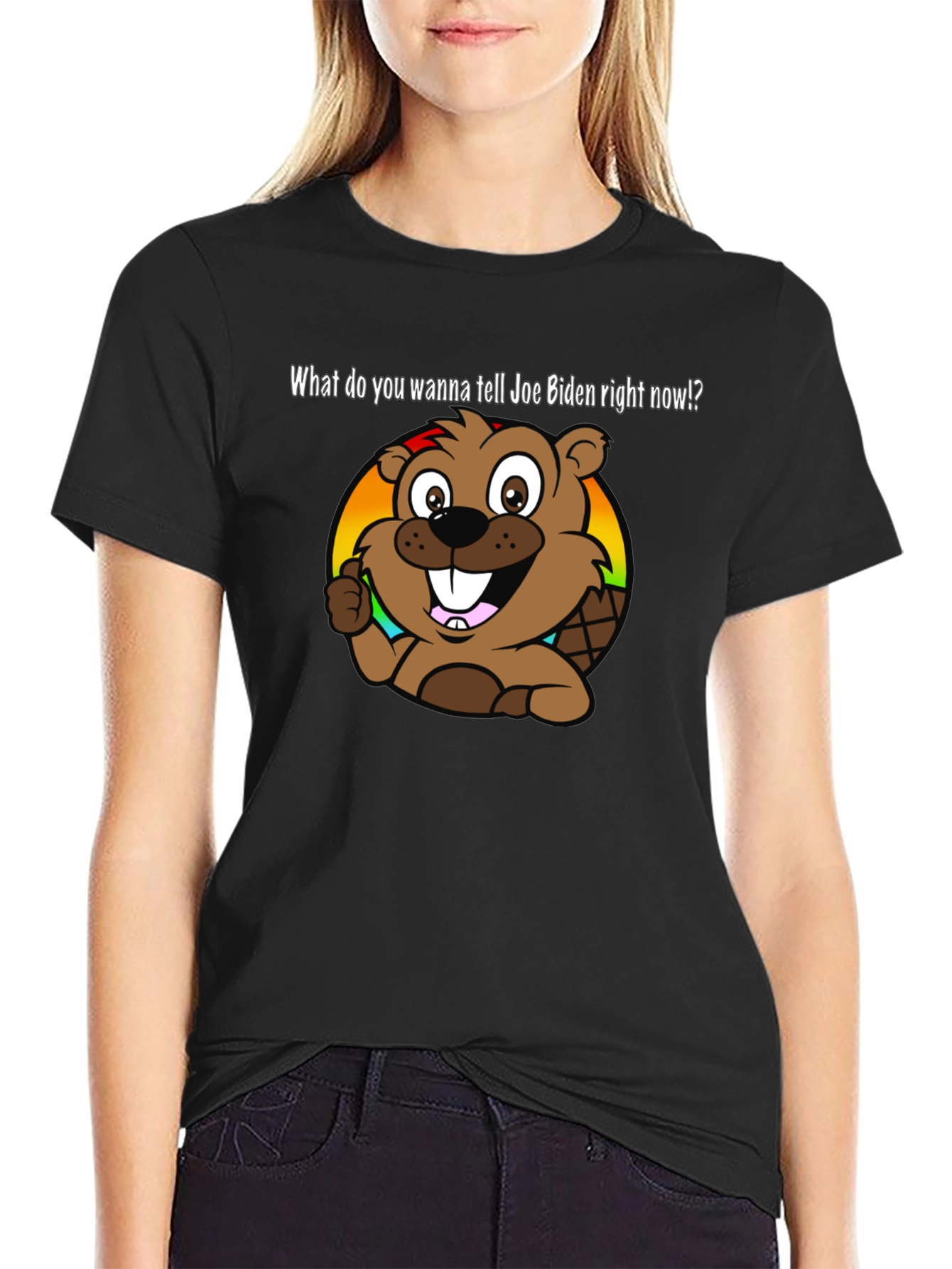 Joe Biden Beaver Cartoon T-Shirt