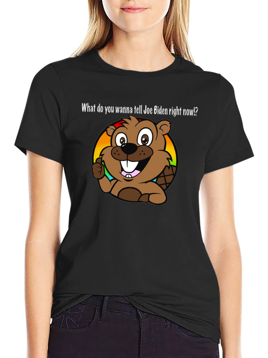 Joe Biden Beaver Cartoon T-Shirt