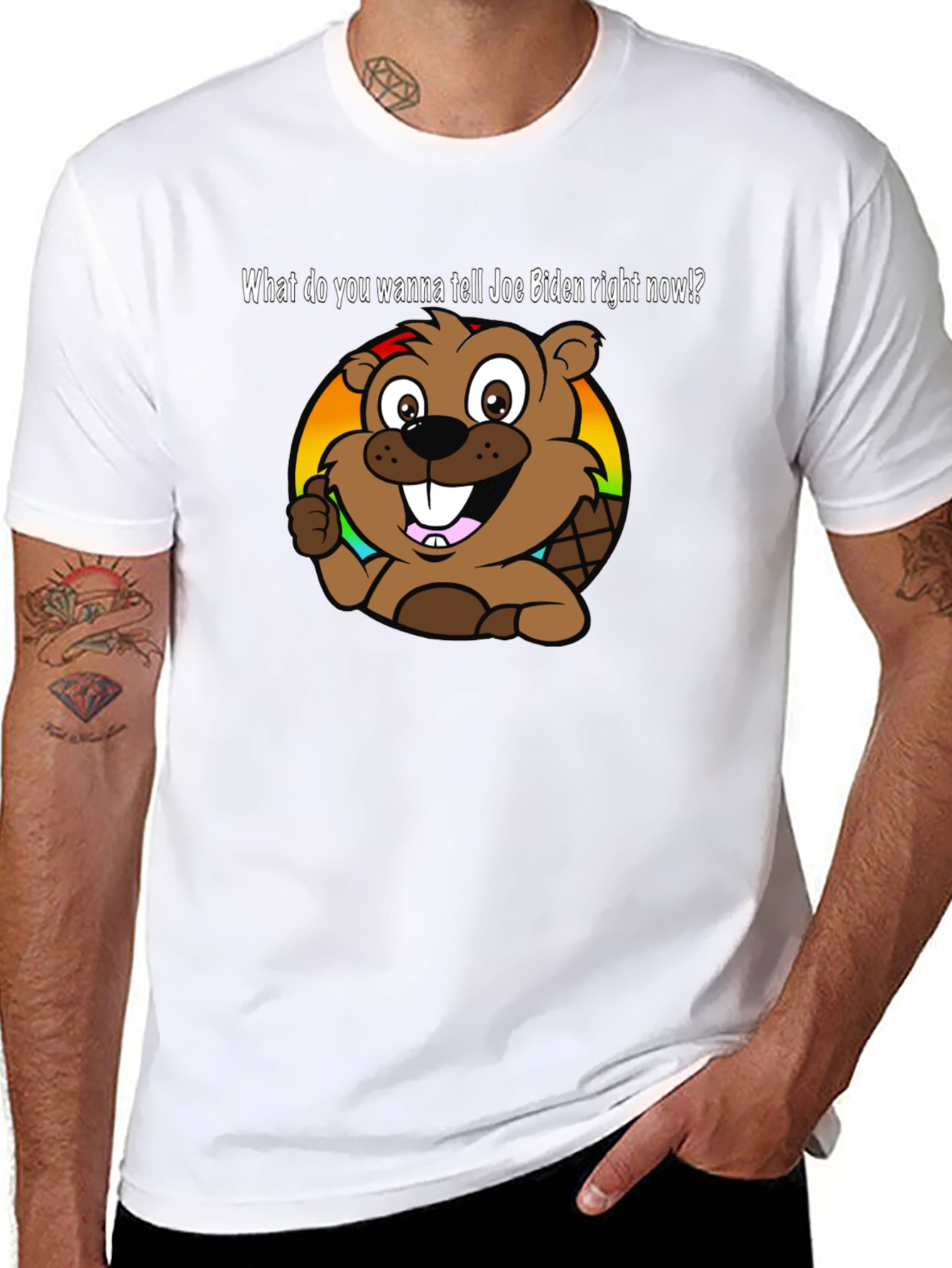 Joe Biden Beaver Cartoon T-Shirt