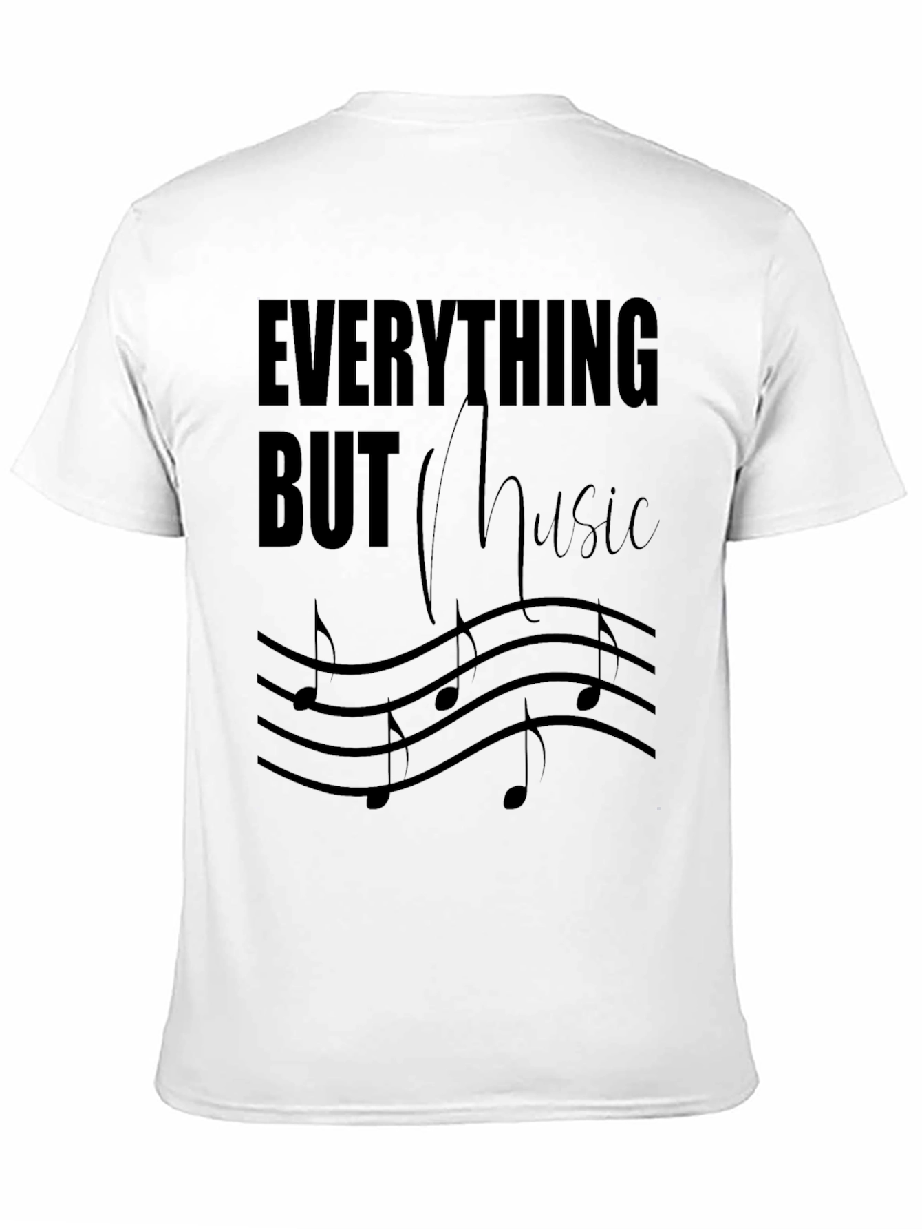 Everything But Music Tee - Black Graphic T-Shirt