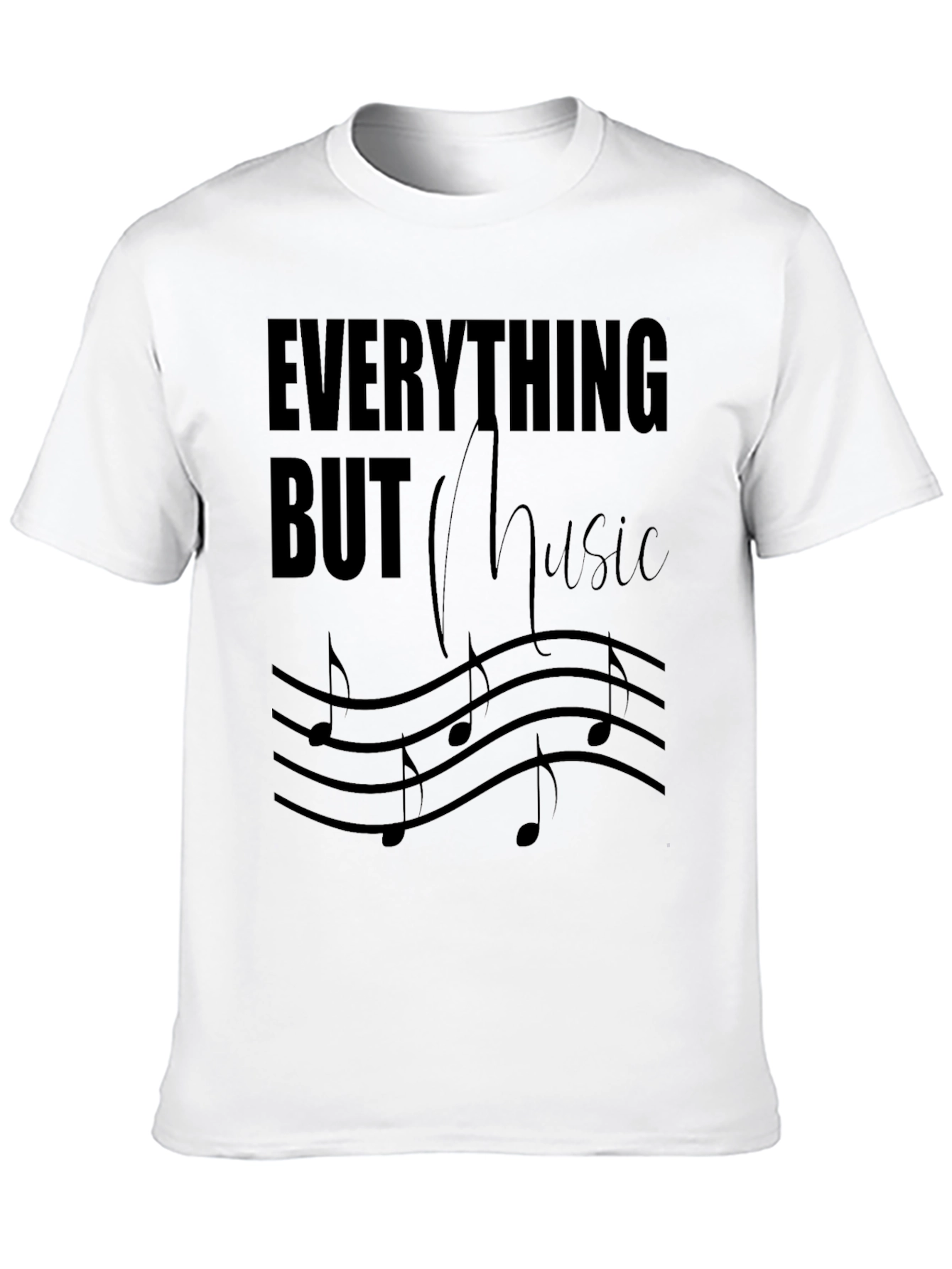 Everything But Music Tee - Black Graphic T-Shirt