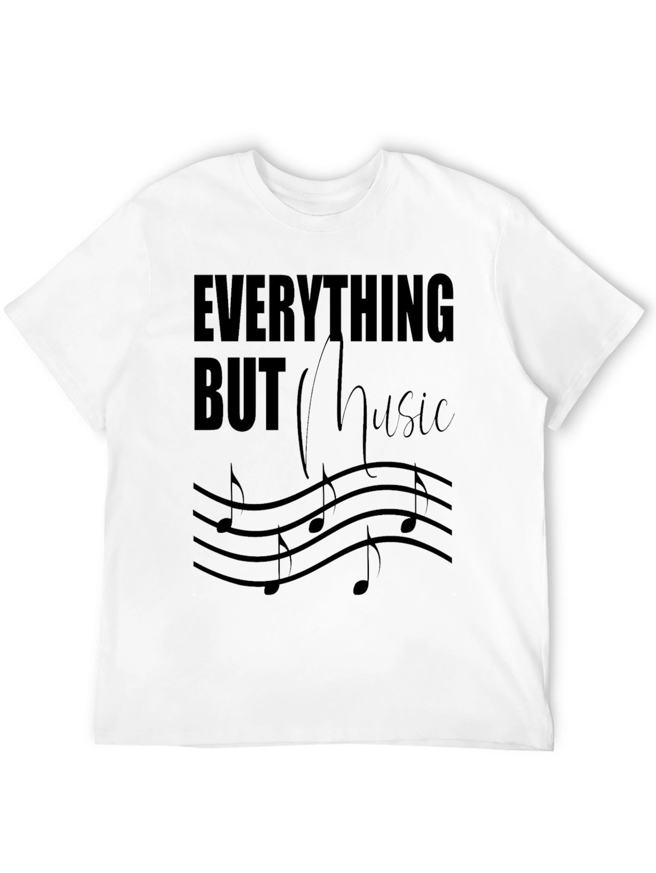 Everything But Music Tee - Black Graphic T-Shirt