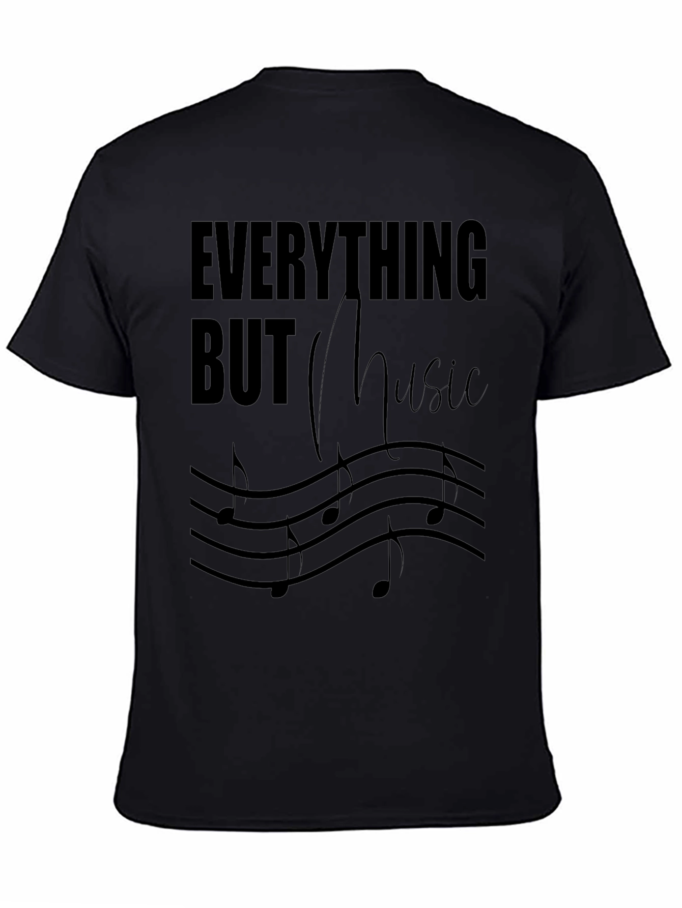 Everything But Music Tee - Black Graphic T-Shirt