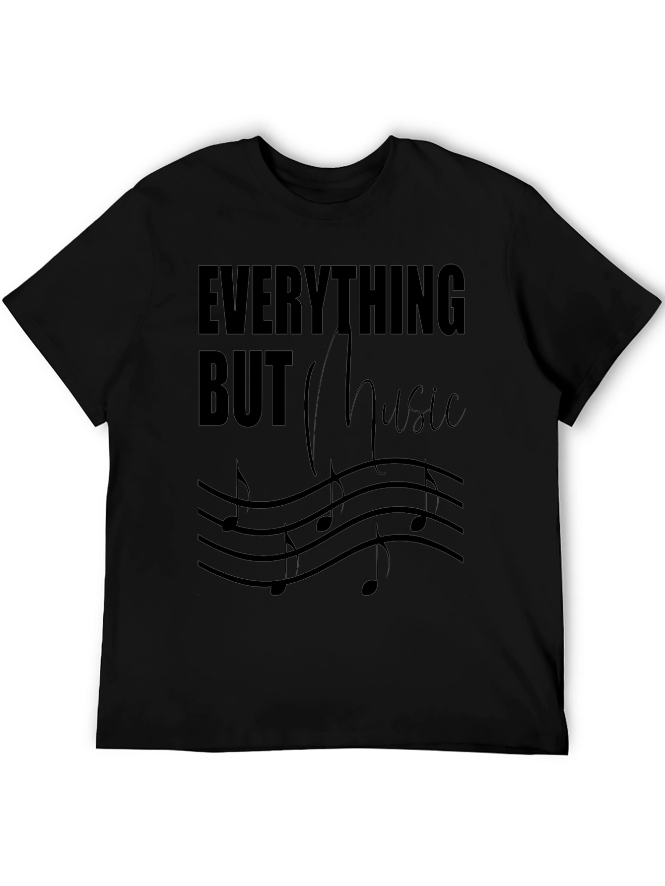Everything But Music Tee - Black Graphic T-Shirt