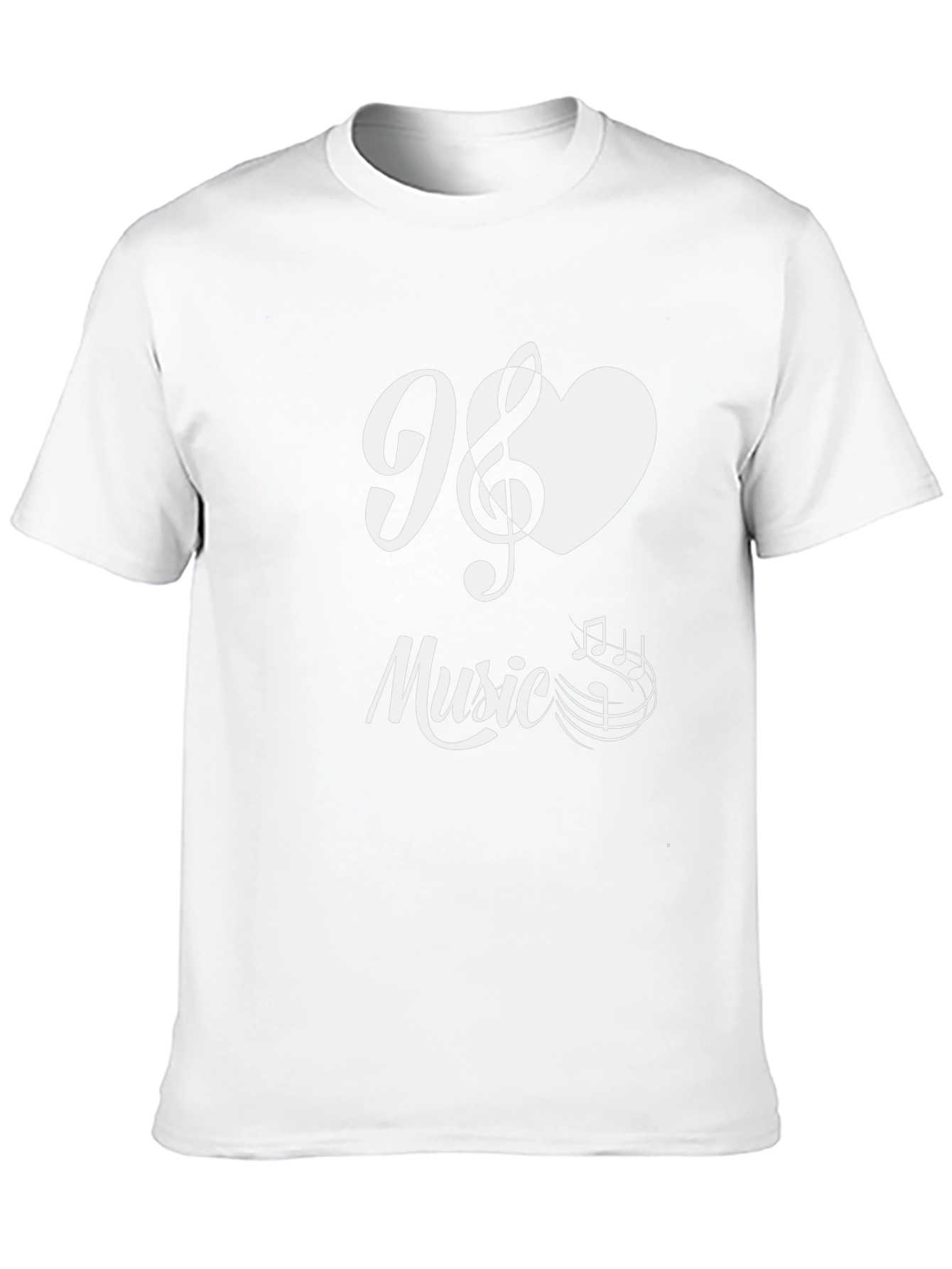 I Love Music T-Shirt - Black Cotton Graphic Tee