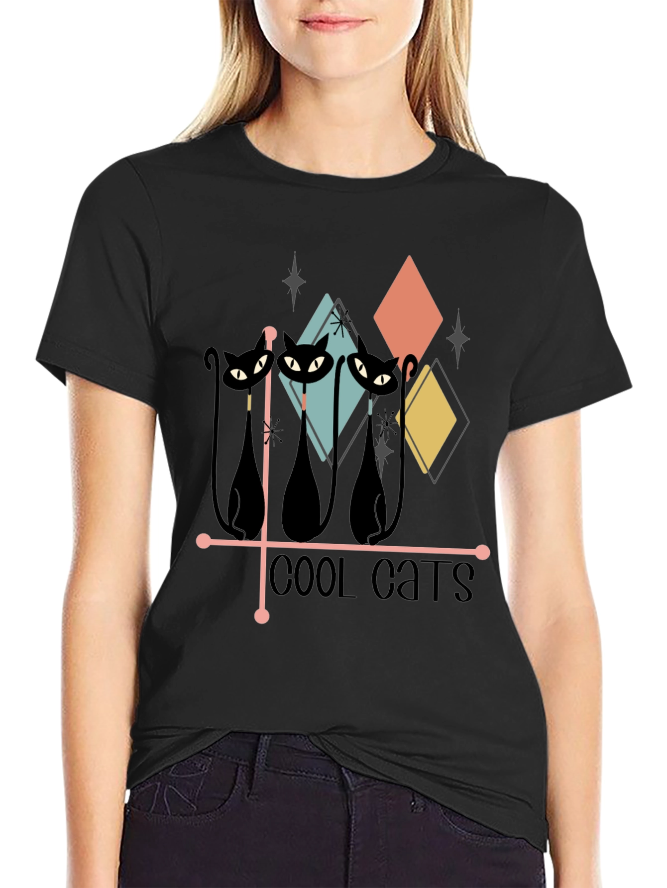 Cool Cats Graphic Tee - Retro Style
