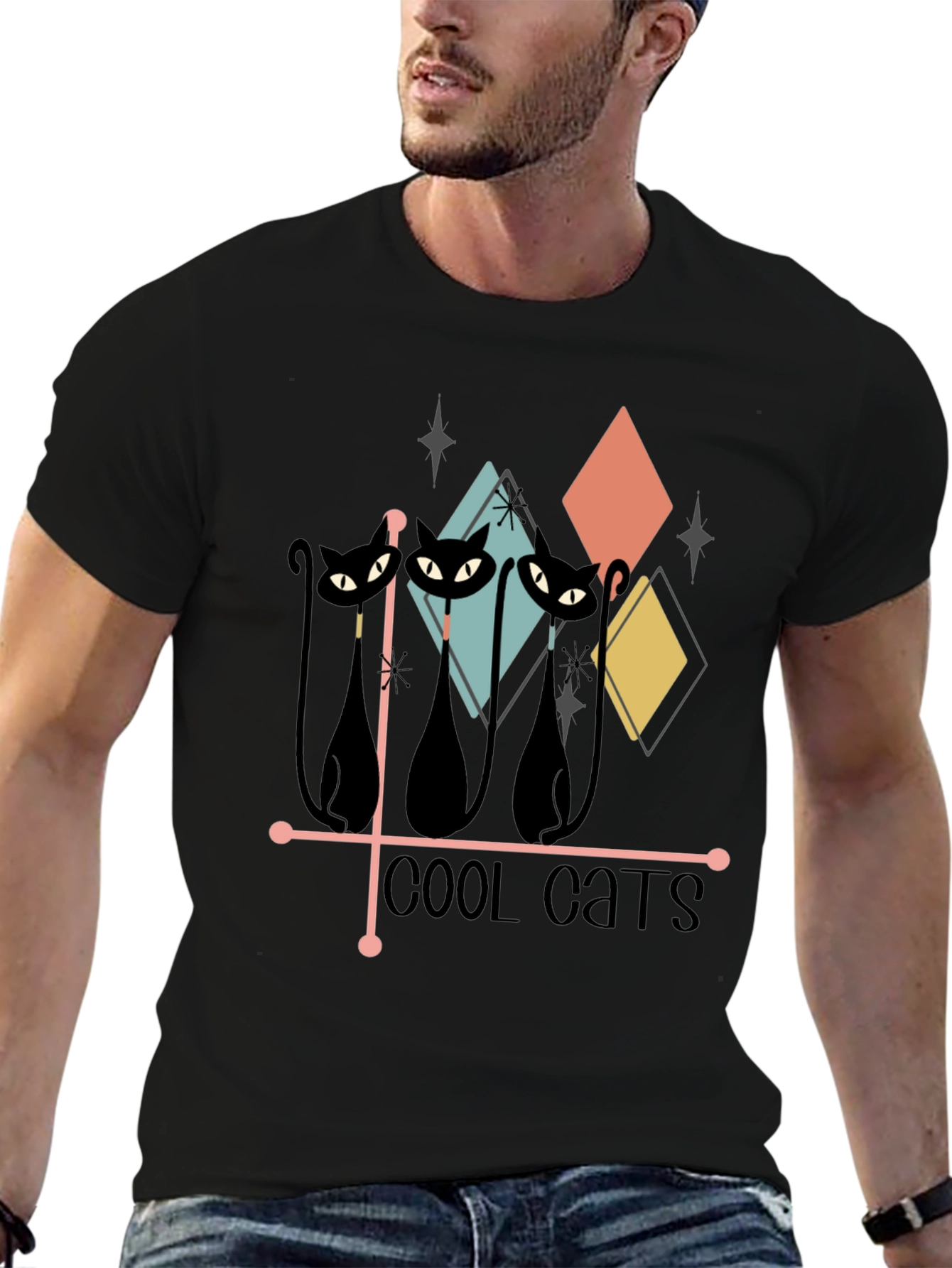 Cool Cats Graphic Tee - Retro Style