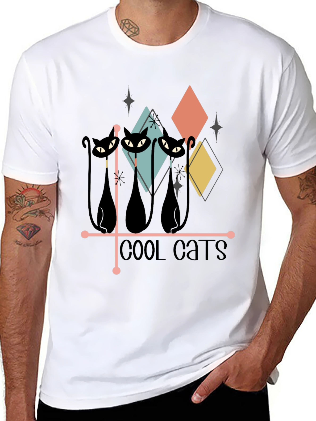 Cool Cats Graphic Tee - Retro Style