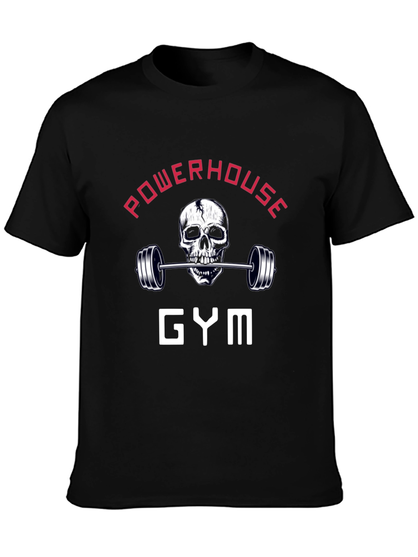 Powerhouse Gym Skull Barbell Graphic Tee