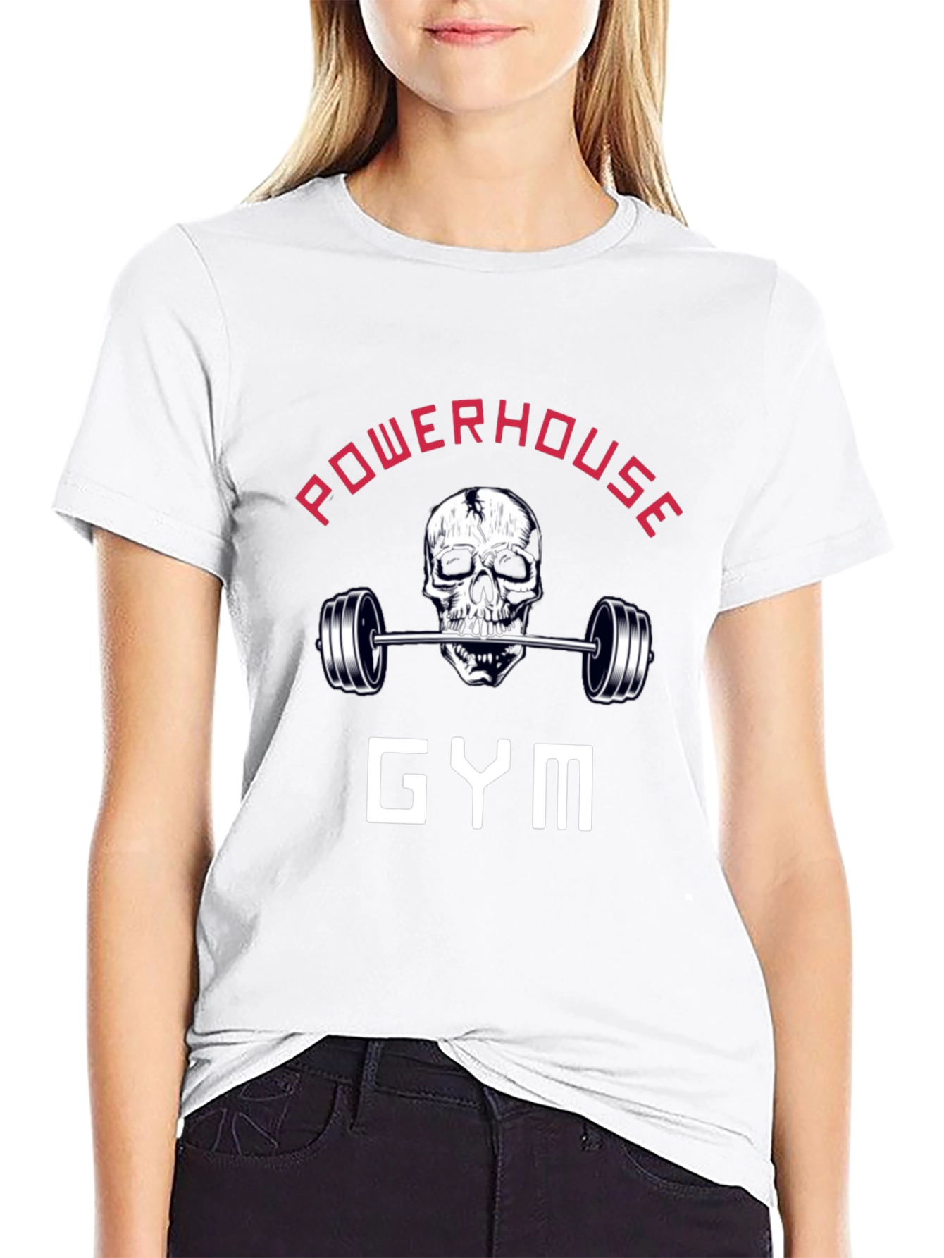Powerhouse Gym Skull Barbell Graphic Tee