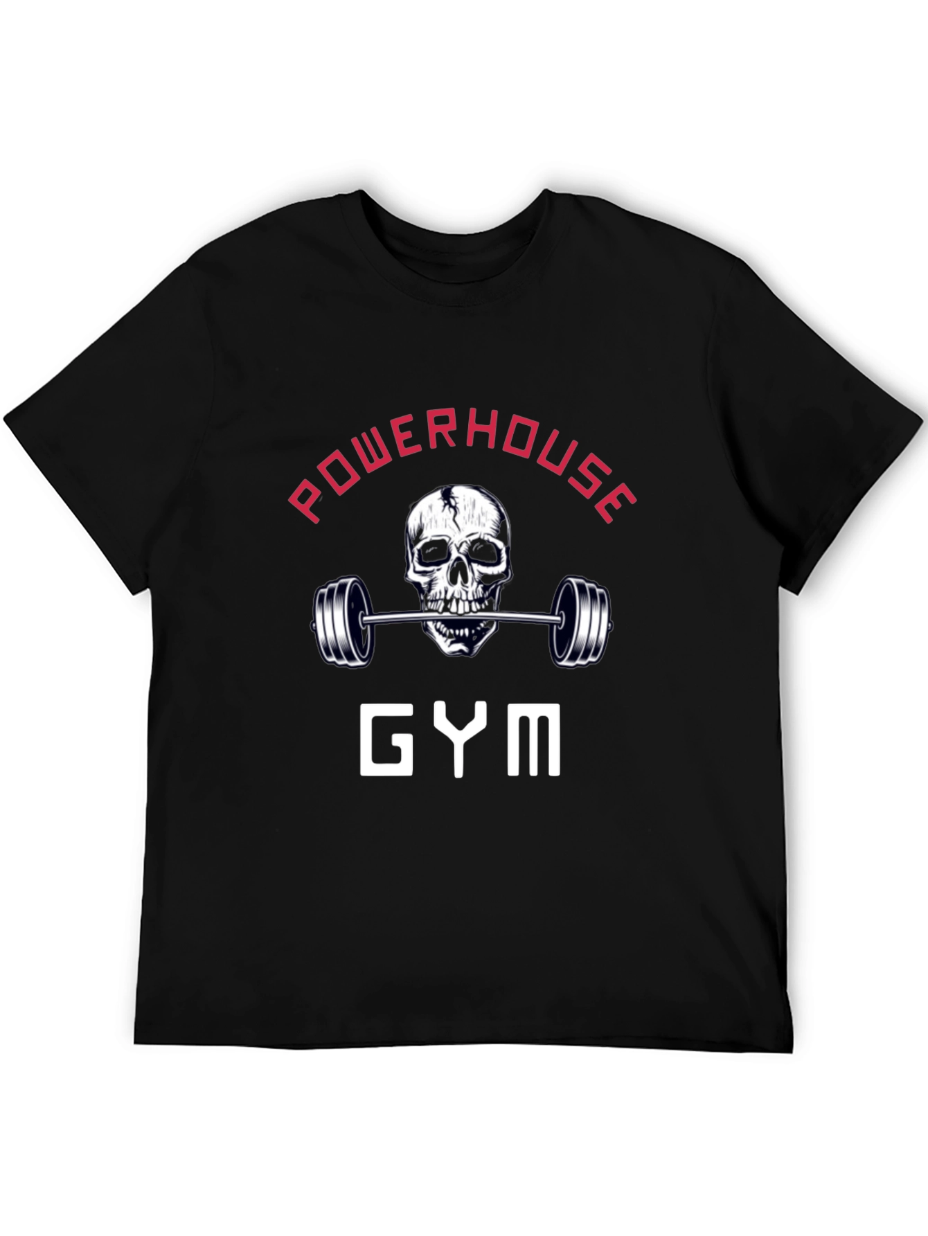 Powerhouse Gym Skull Barbell Graphic Tee