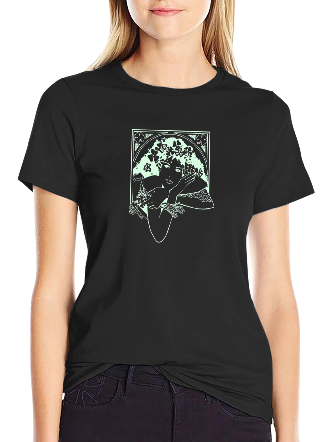 Art Nouveau Woman T-Shirt - Elegant Graphic Tee