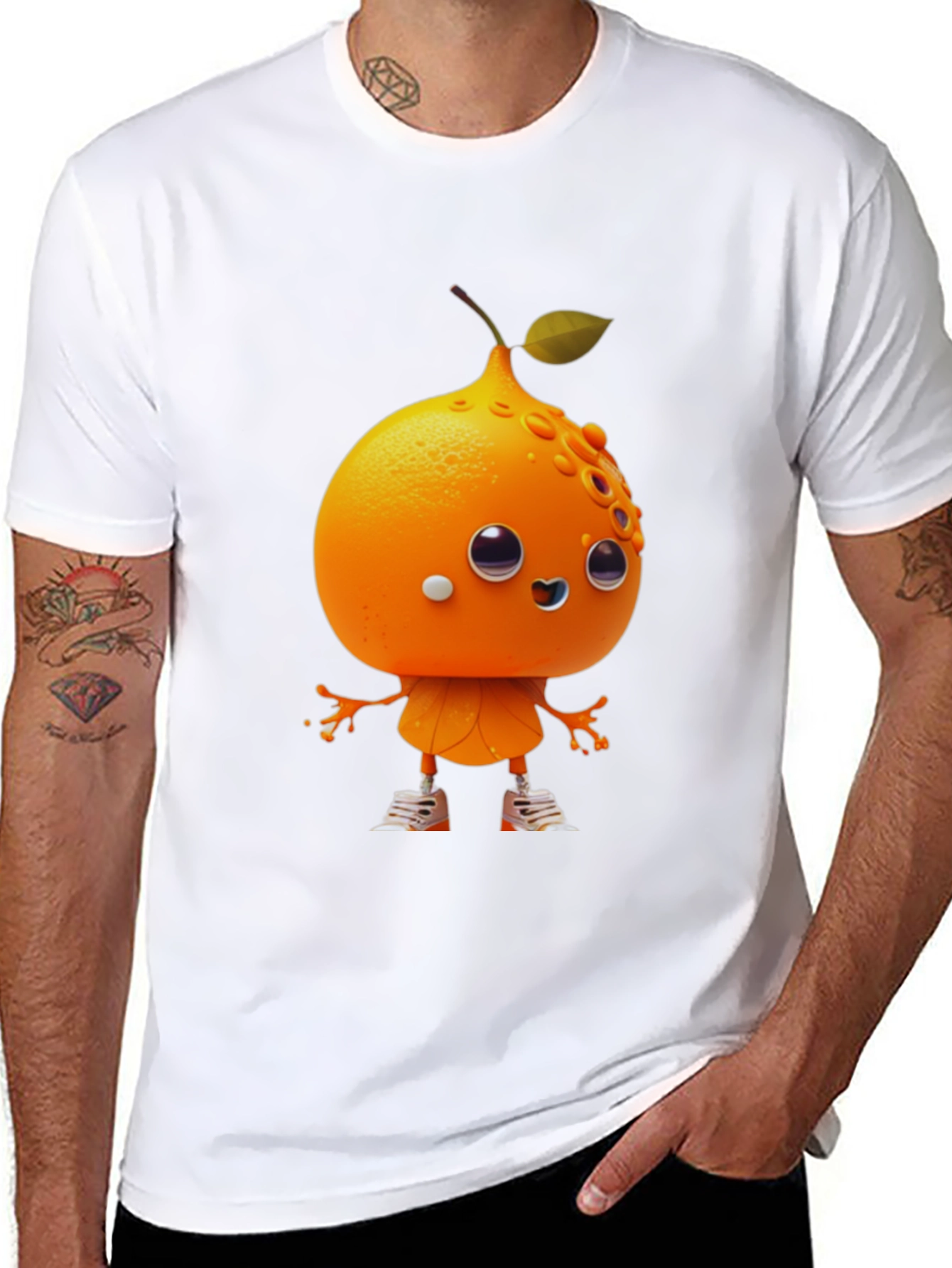 Orange Character Graphic Tee