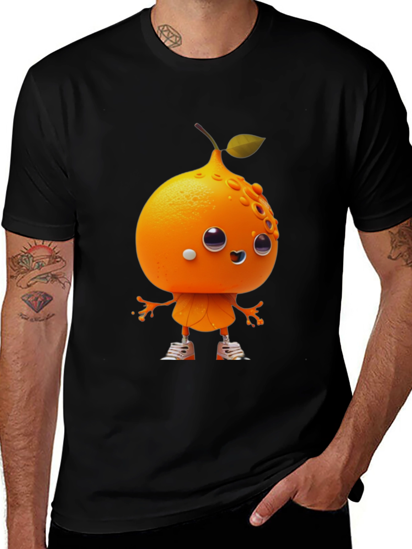 Orange Character Graphic Tee