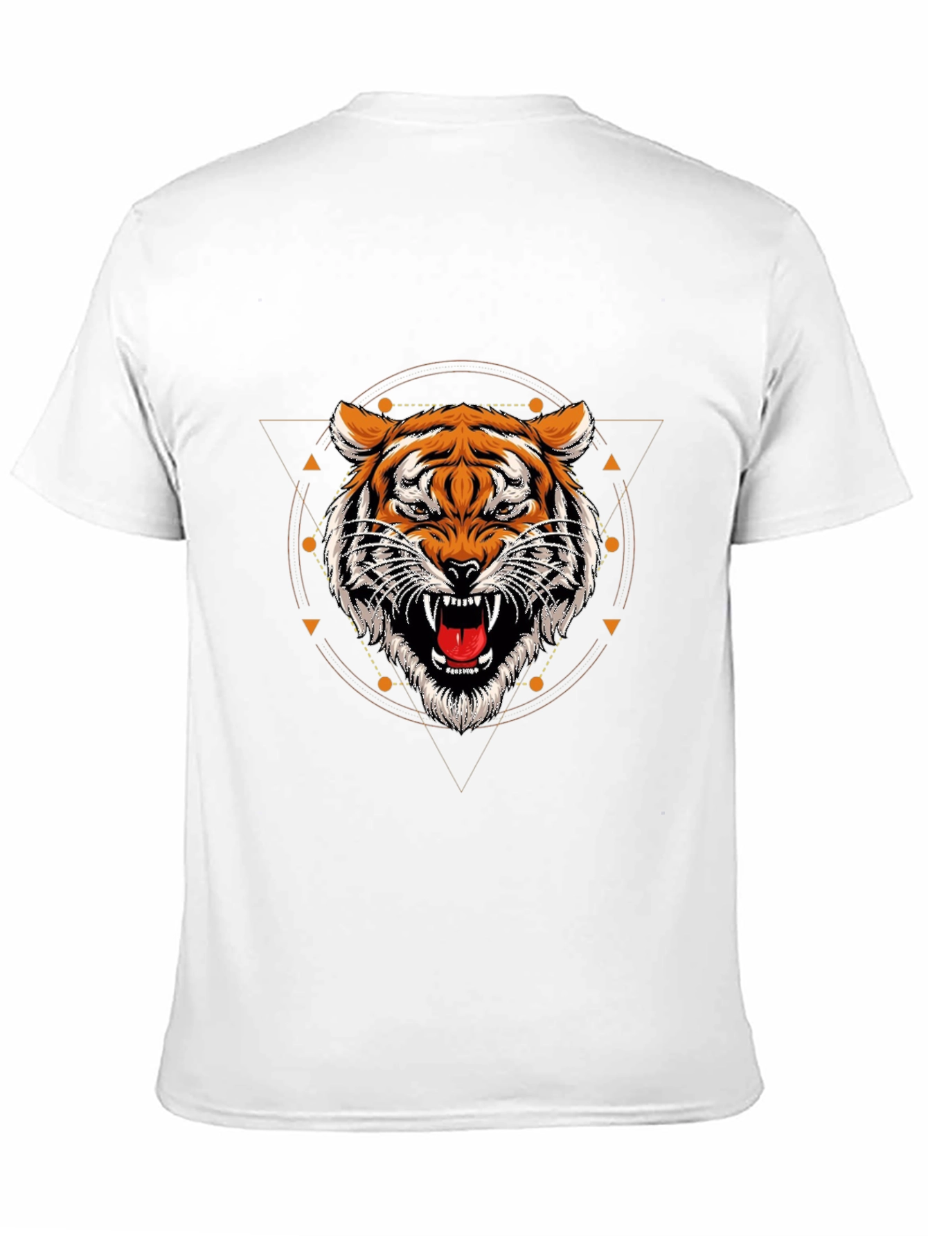 Geometric Tiger Graphic Tee - Stylish Black T-Shirt